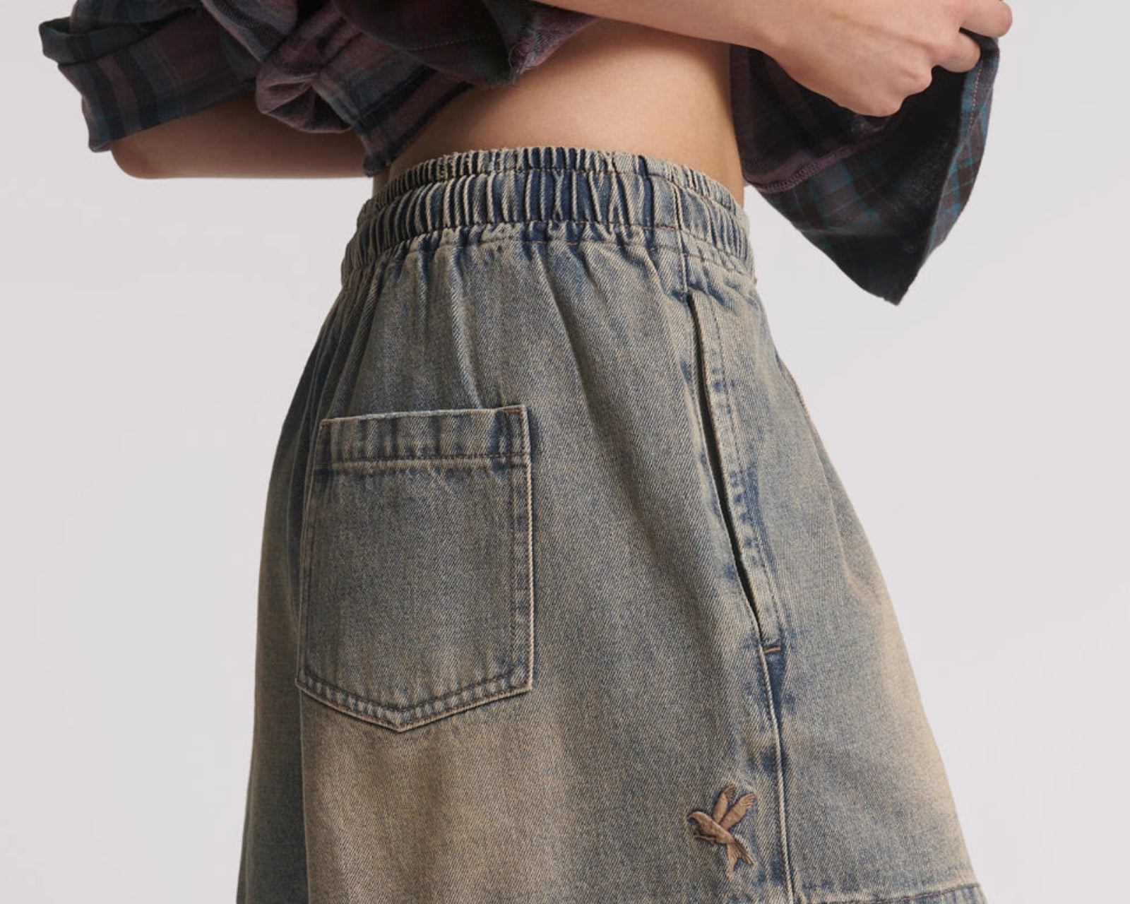 Boxer Low Waist Denim Shorts - Island Blue