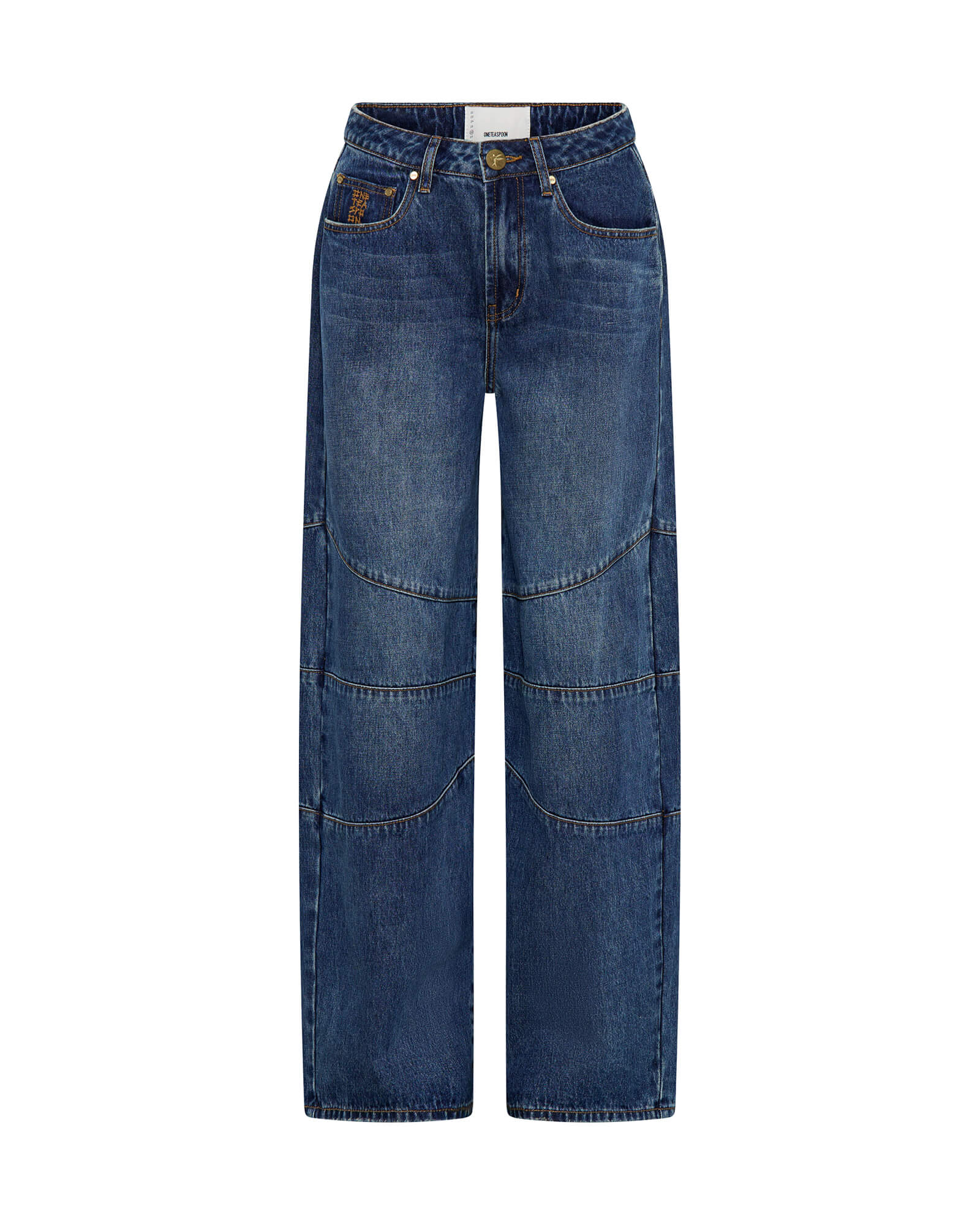 【新品未使用】値下げ♡早い者勝ち♡Blue BarrelLeg Denim Barrel Mid Waist Wide Leg Denim Jeans - Dirty Blue Love | One