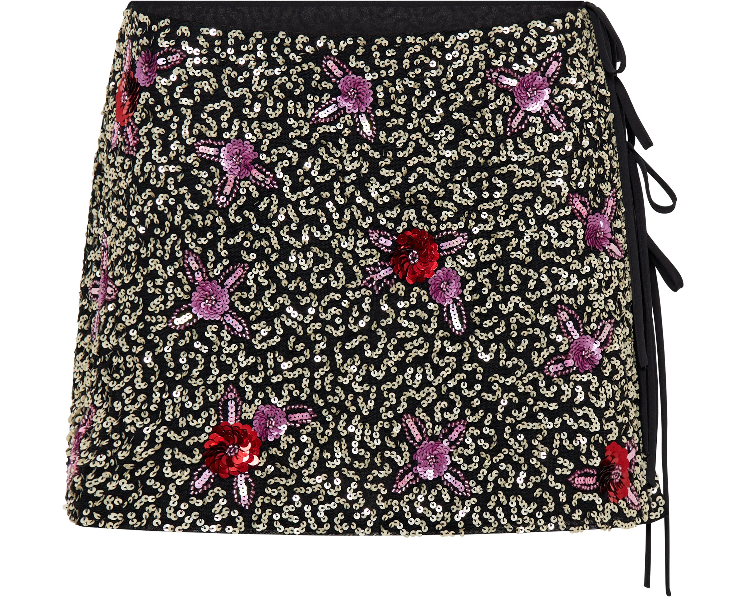 Pamela Hand Sequin Mini Skirt - Silver