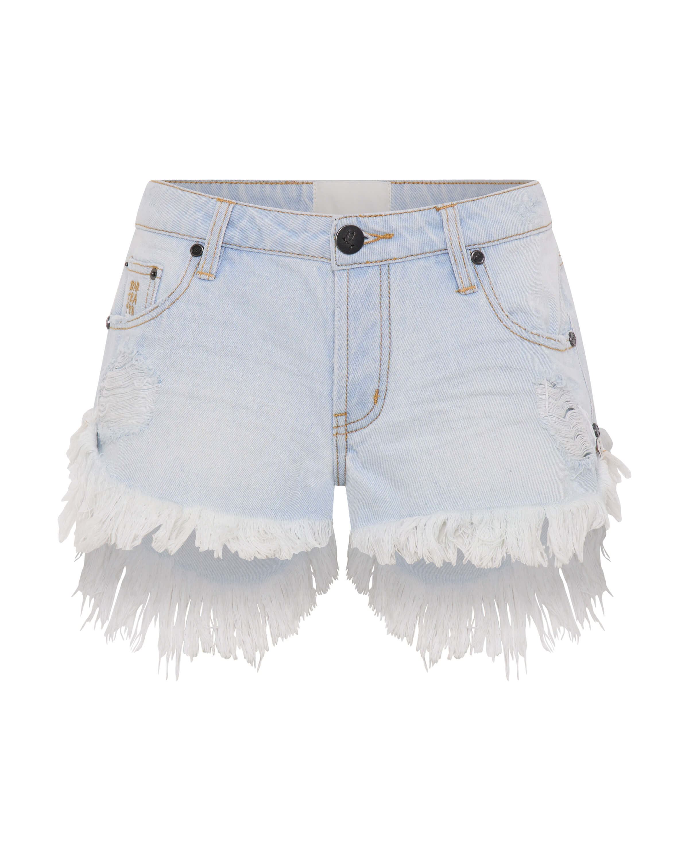 Dukes Low Waist Mini Denim Shorts - Cyber Blue | One Teaspoon USA