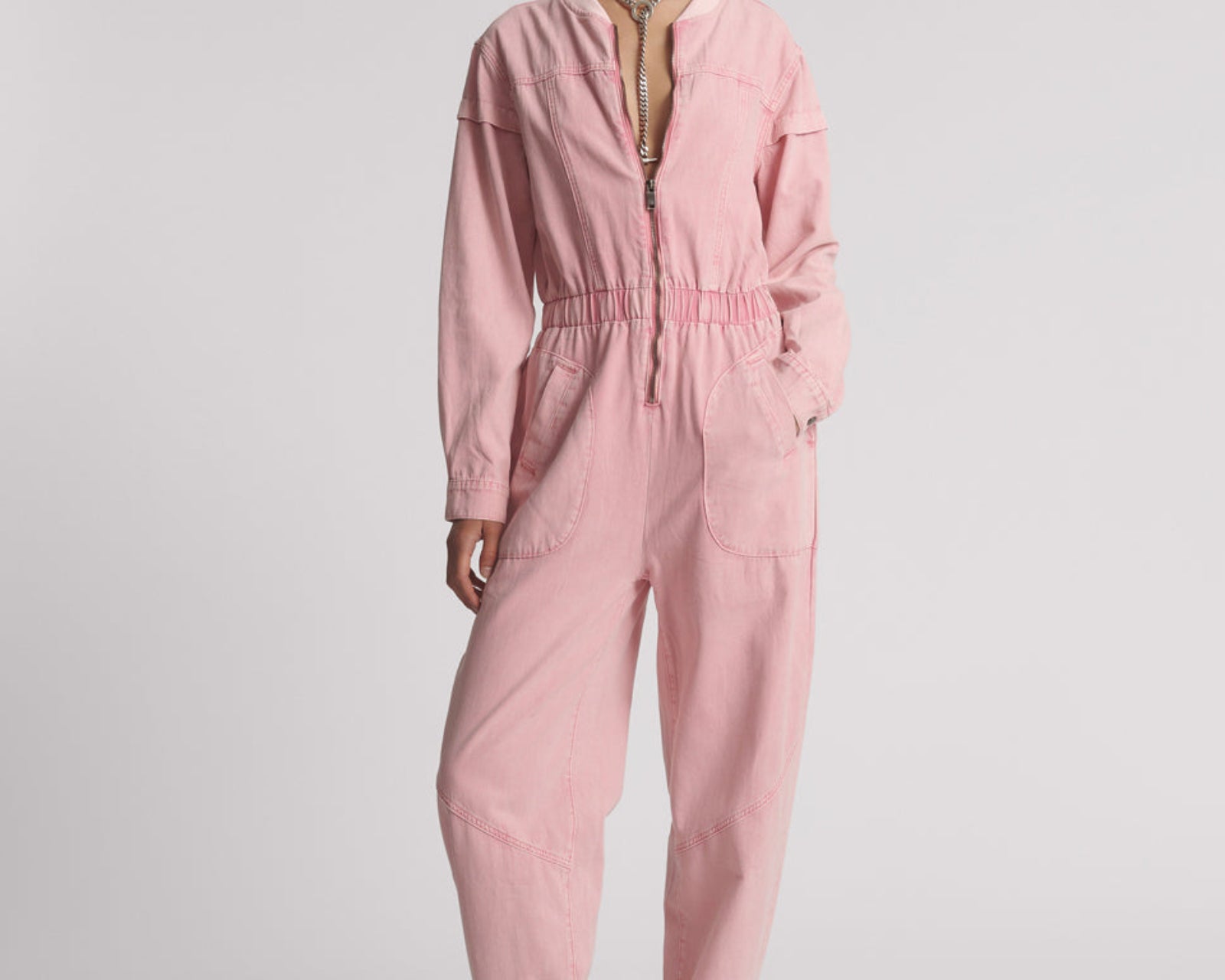Cindy Aviator Jumpsuit - Pink