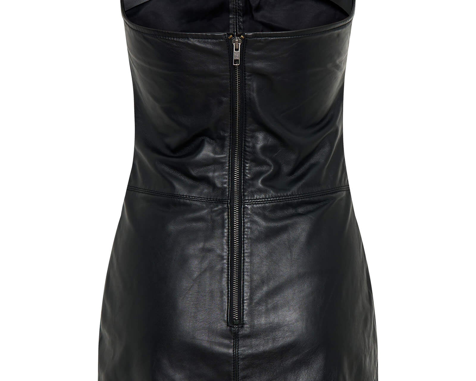 Leather Strapless Tube Dress - Black