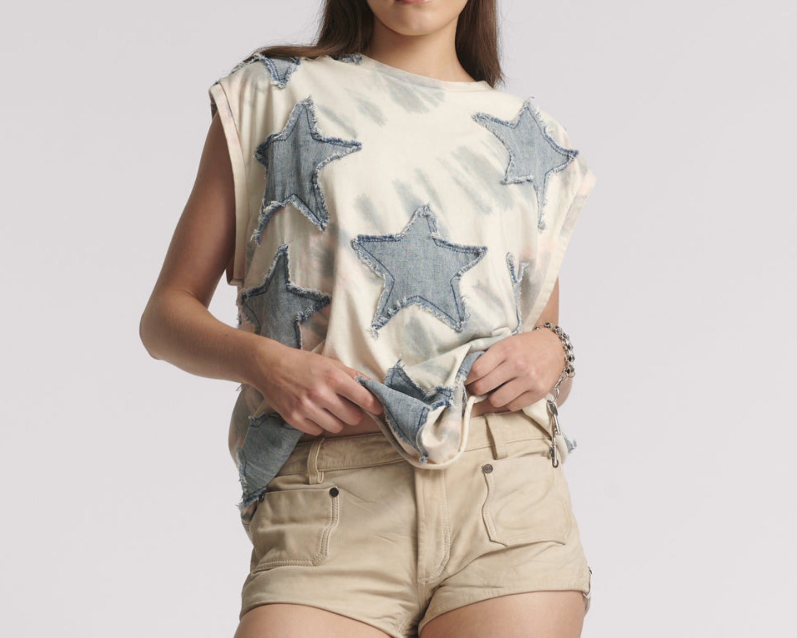 Retro Micro Leather Shorts - Vintage Cream