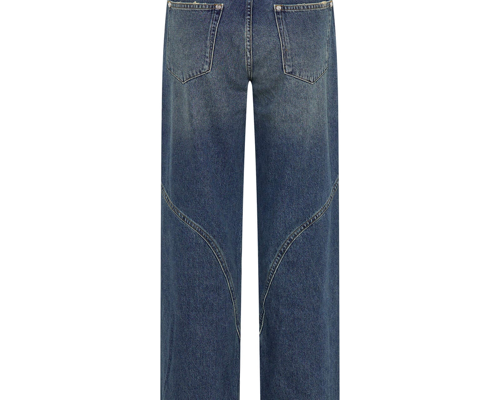 Western Wonders Mid Waist Straight Leg Denim Jeans - Blue Thunder