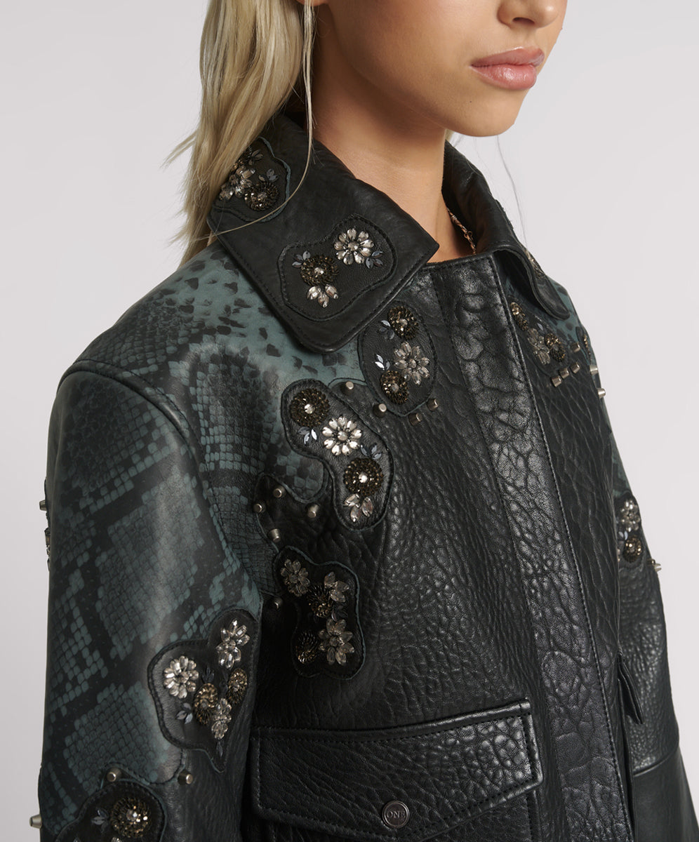 Matador Leather Cropped Jacket - Black | One Teaspoon USA