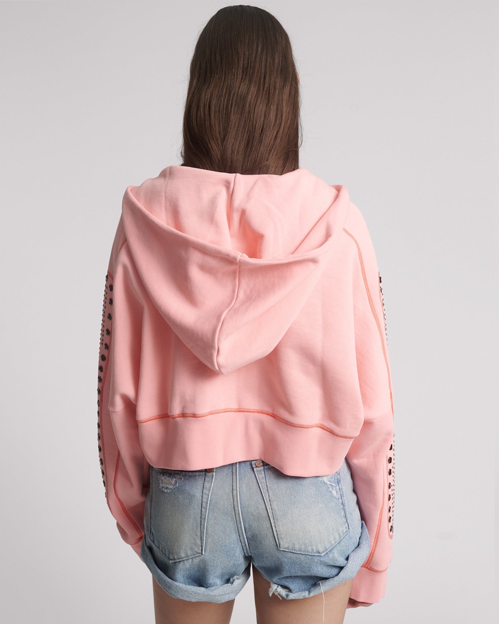 トップス aeae I LOVE CANDY Crop Hoodie aeae】 I LOVE CANDY CROP HOODIE ZIP-UP : BROWN パーカー