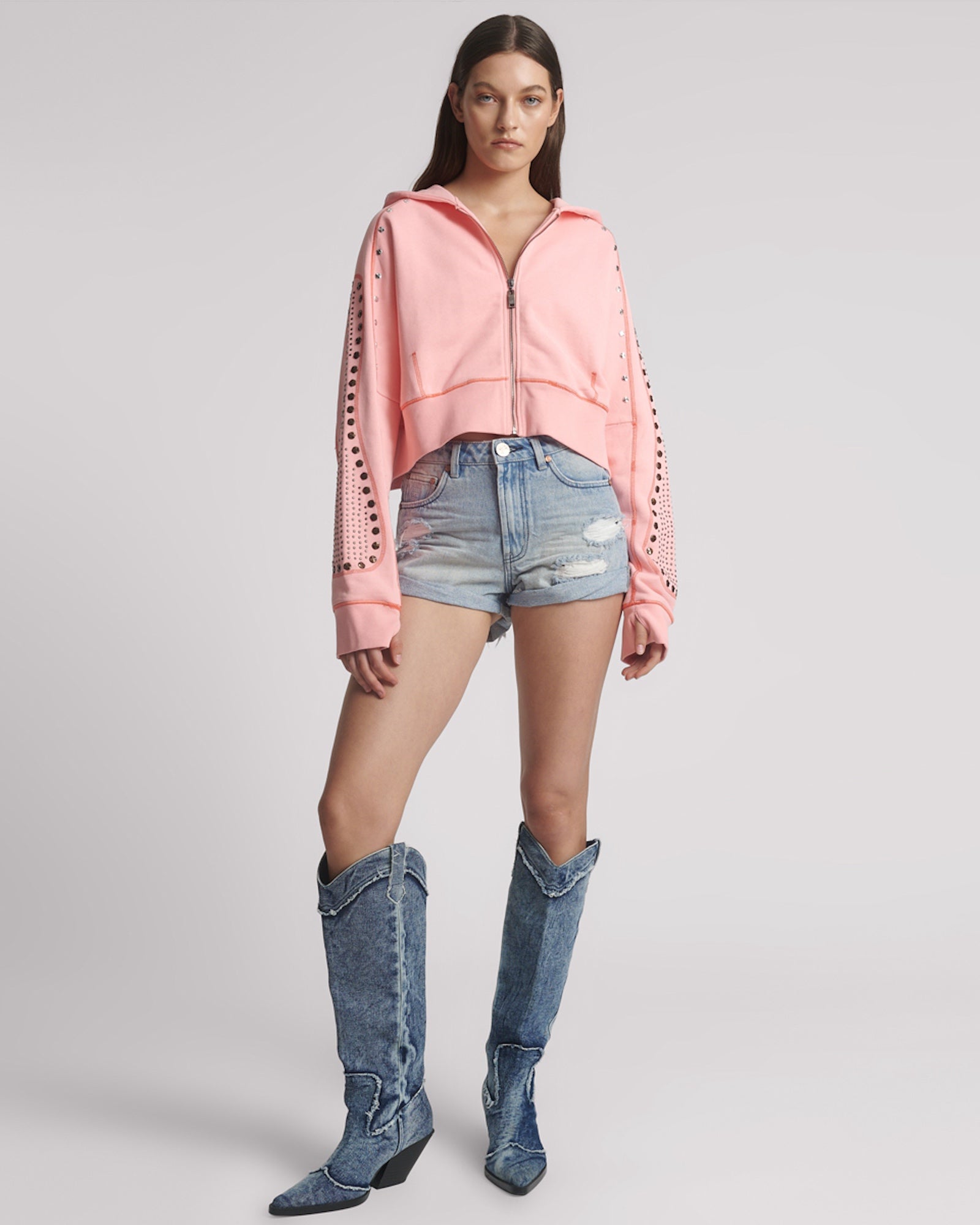 トップス aeae I LOVE CANDY Crop Hoodie AEAE I LOVE CANDY CROP HOODIE ZIP-UP BNA130 (AEAE/パーカー
