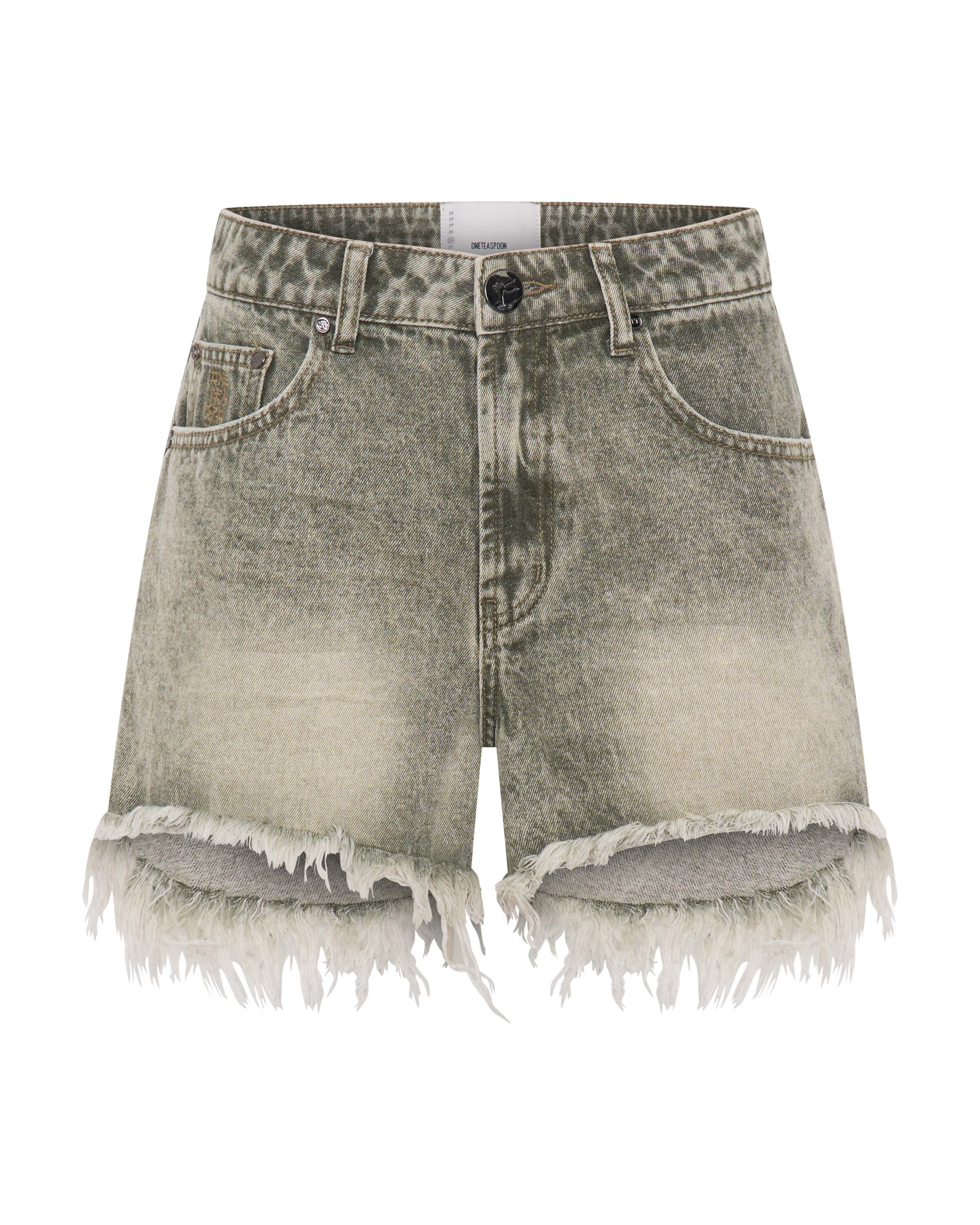Truckers Mid Waist Relaxed Denim Shorts - Burnt Khaki | One