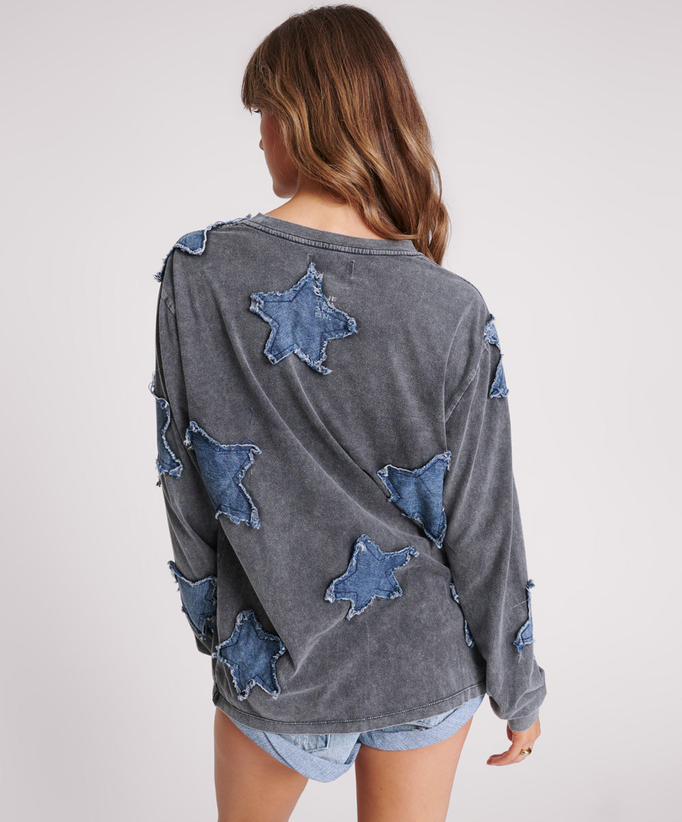 充実の品 Boyfriend Star Denim Longsleeve USA Teaspoon One | Tee トップス