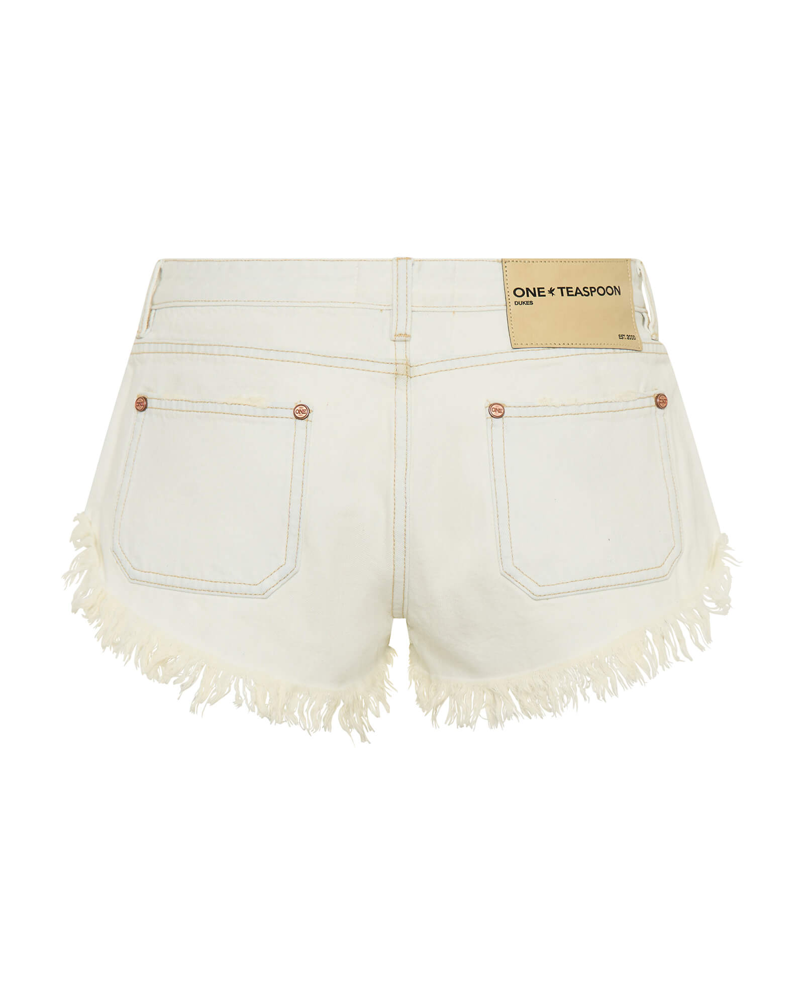 Retro Dukes Low Waist Mini Denim Shorts - Blue Cream | One