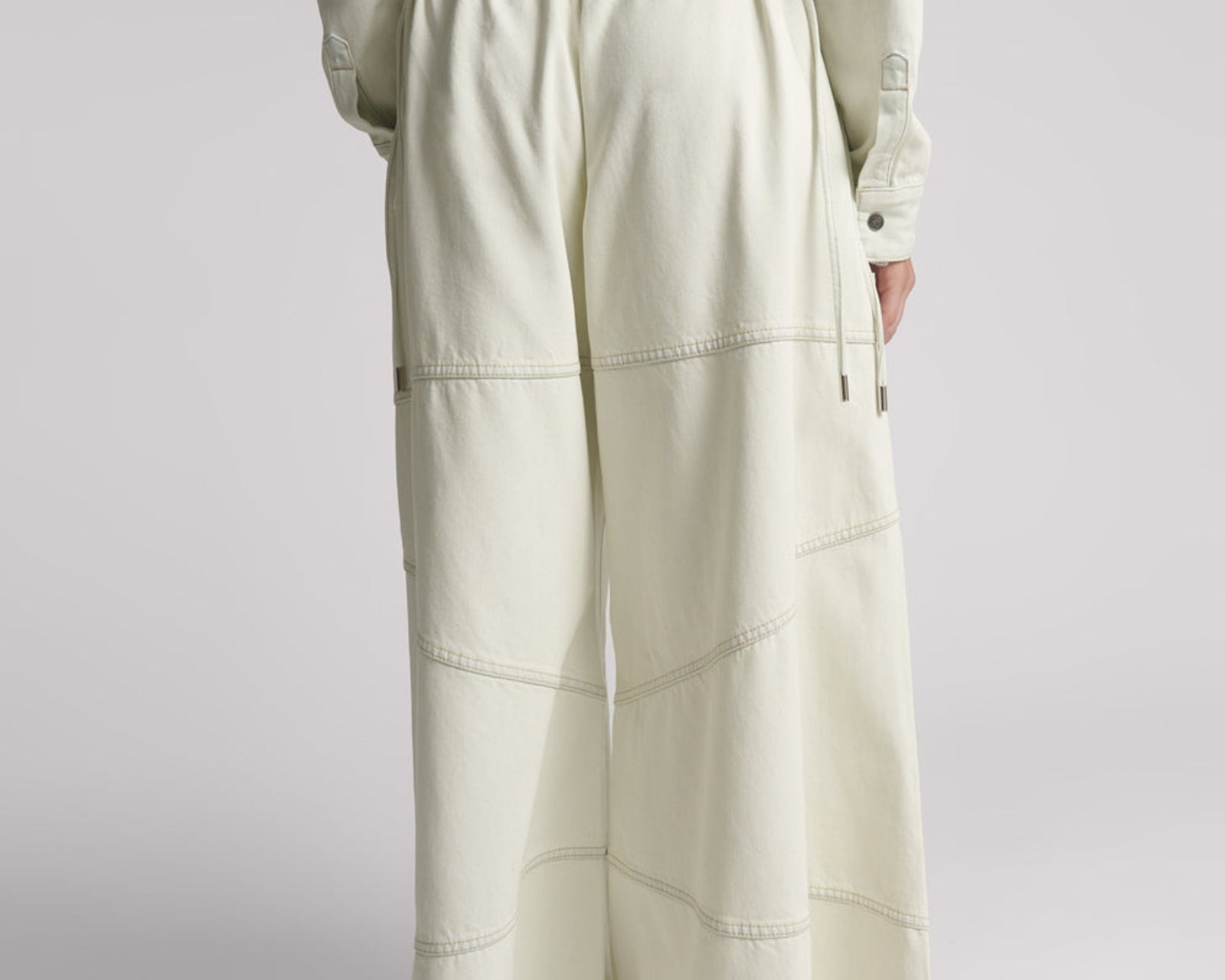 Daddios Low Waist Super Wide Leg Denim Jeans -  Blue Cream