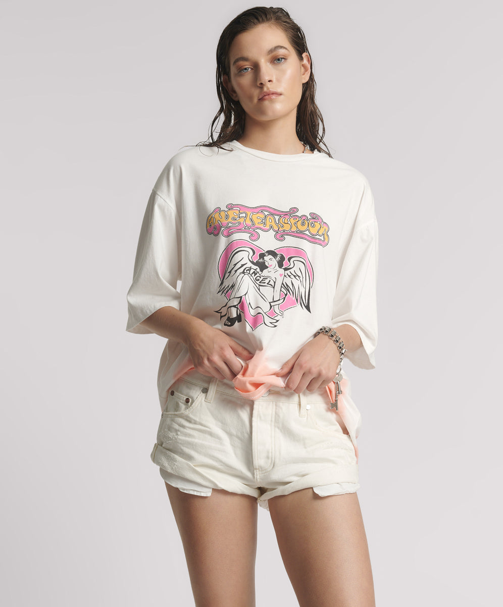  Bandits Low Waist Denim Shorts - Milk White