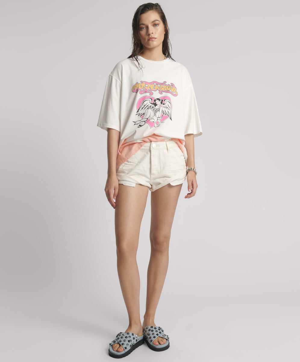  Bandits Low Waist Denim Shorts - Milk White