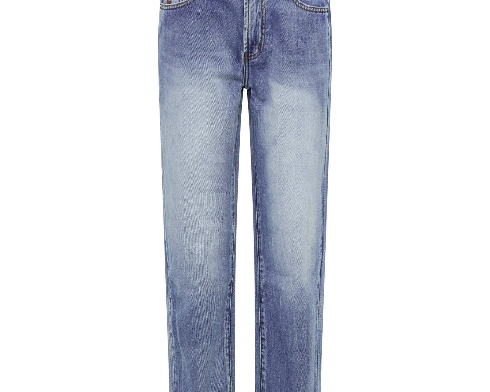 Slims High Waist Cropped Straight Slim Fit Denim Jeans - Blue Summer