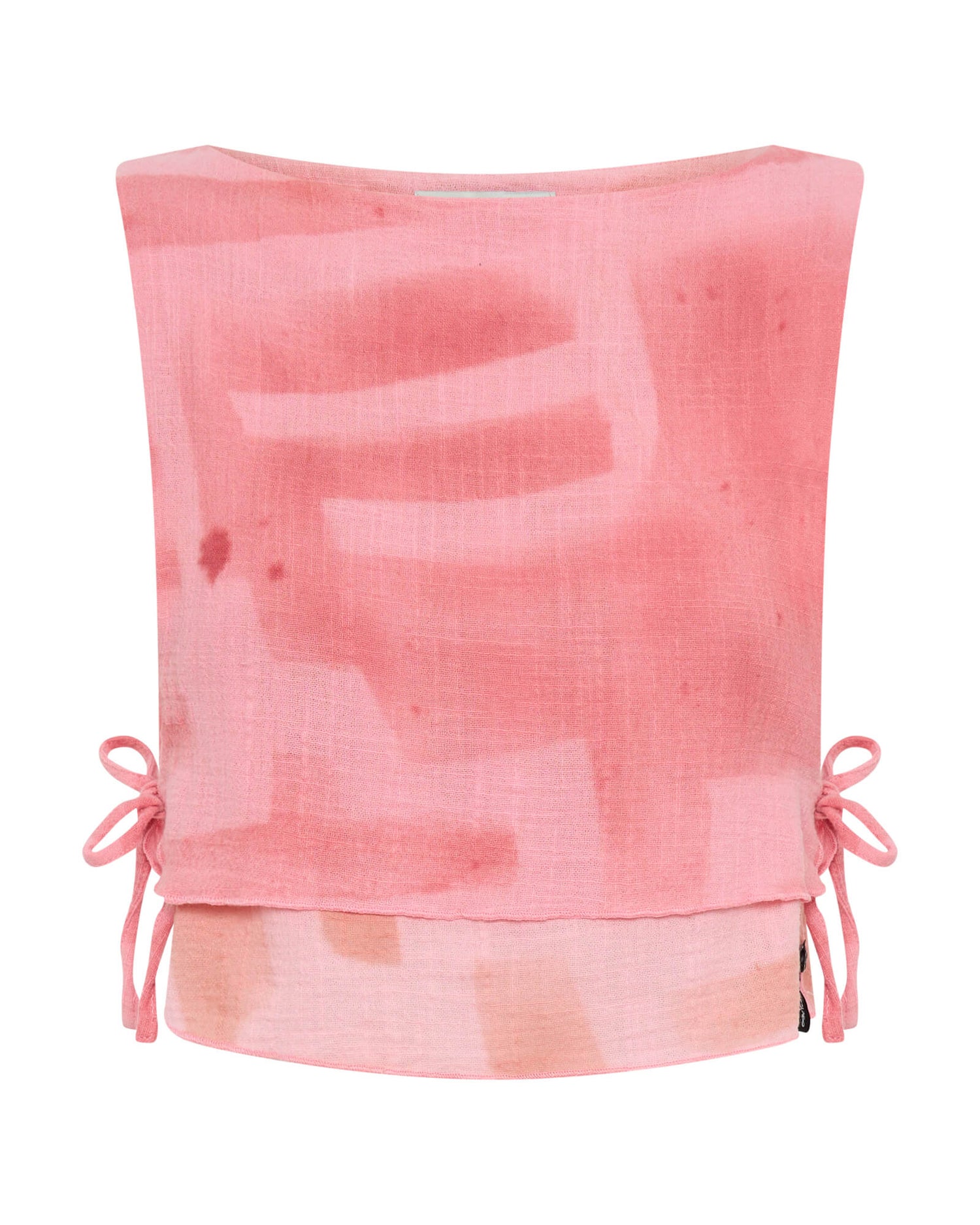 Products Moai Hand Painted Muslin Double Layer Top - Pink