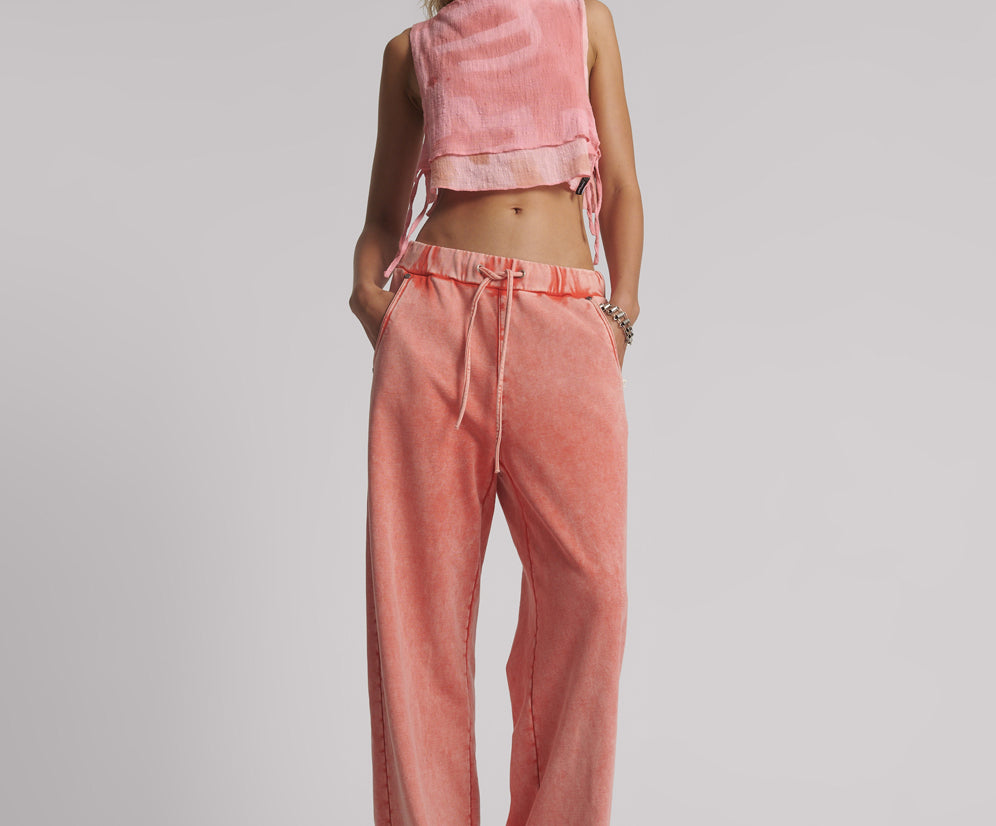 Wide Leg Sweatpants Hyper Coral Pink One Teaspoon USA