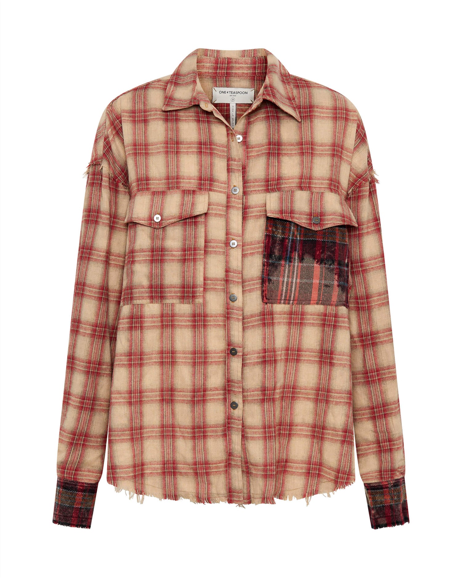 Products Joshua Oversized Flannel Western Shirt - Burnt Sand