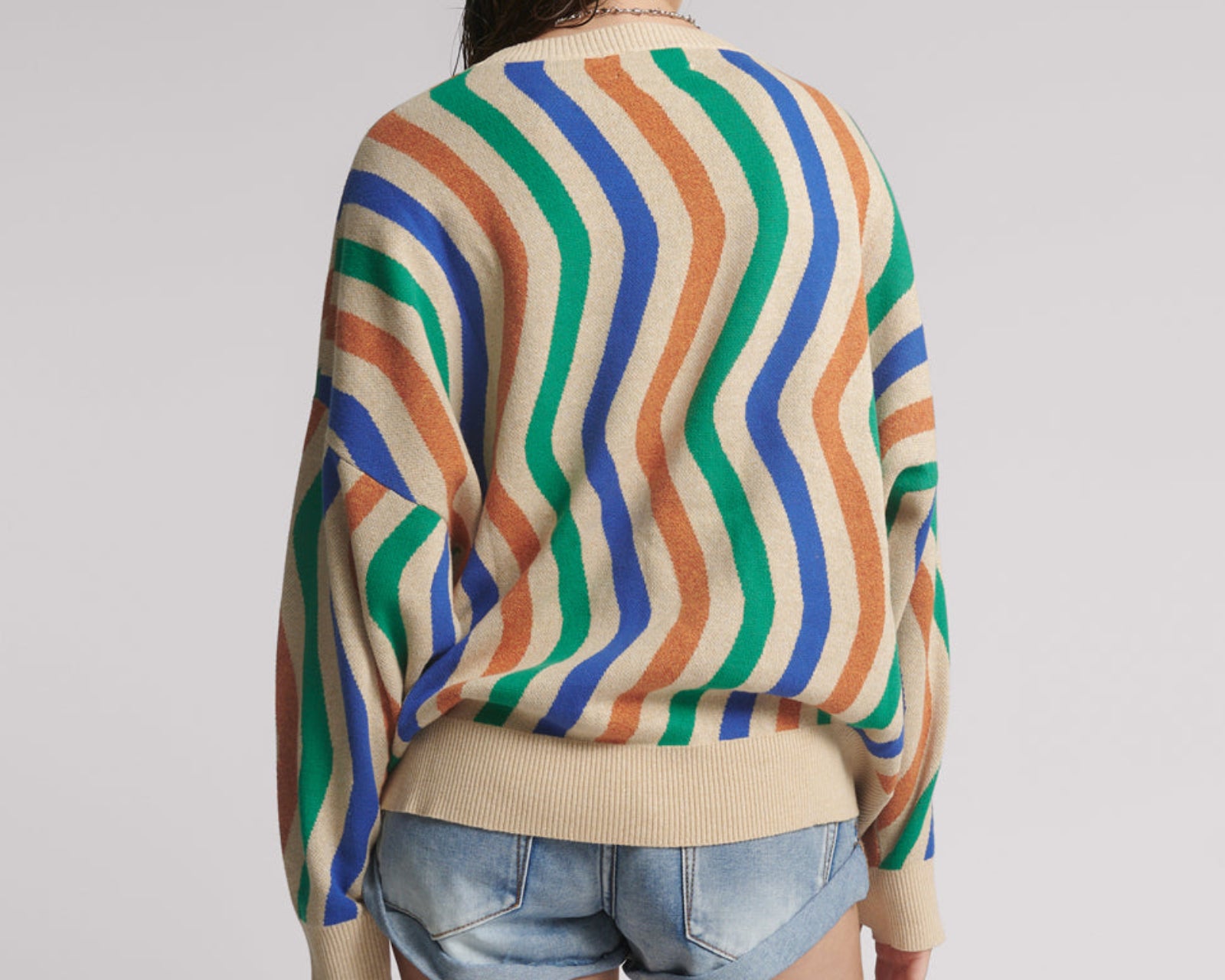 Acid Trip Knitted Wool Sweater - Striped Cream