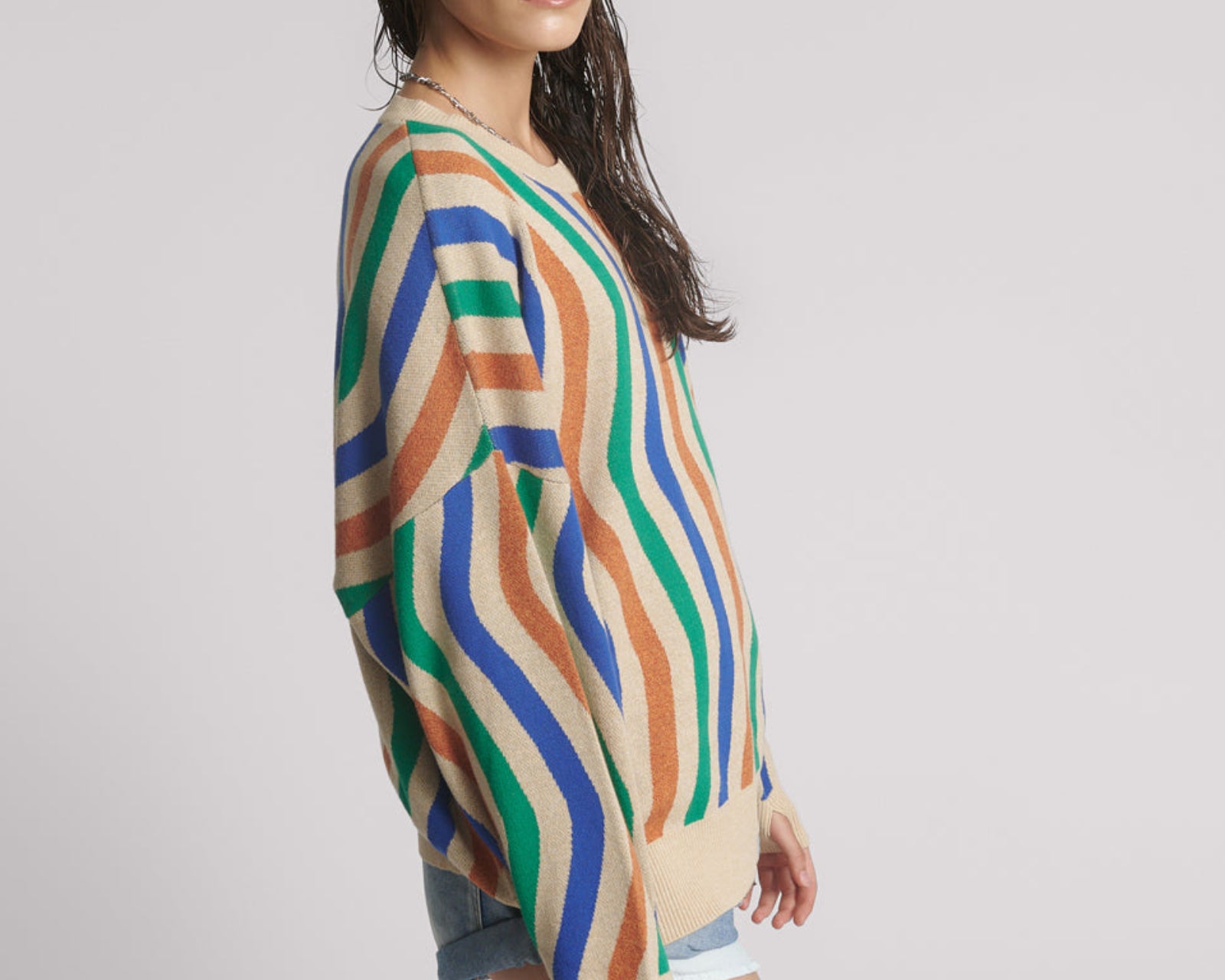 Acid Trip Knitted Wool Sweater - Striped Cream