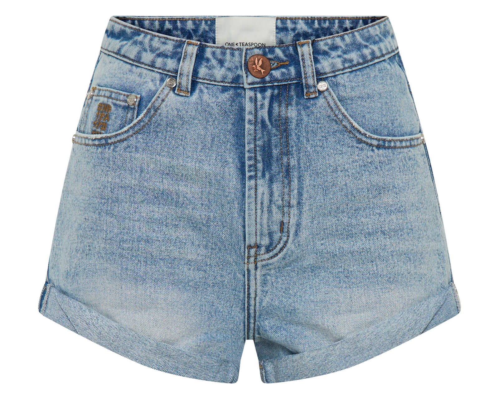 Bandits High Waist Denim Shorts Hendrixe Blue One Teaspoon USA