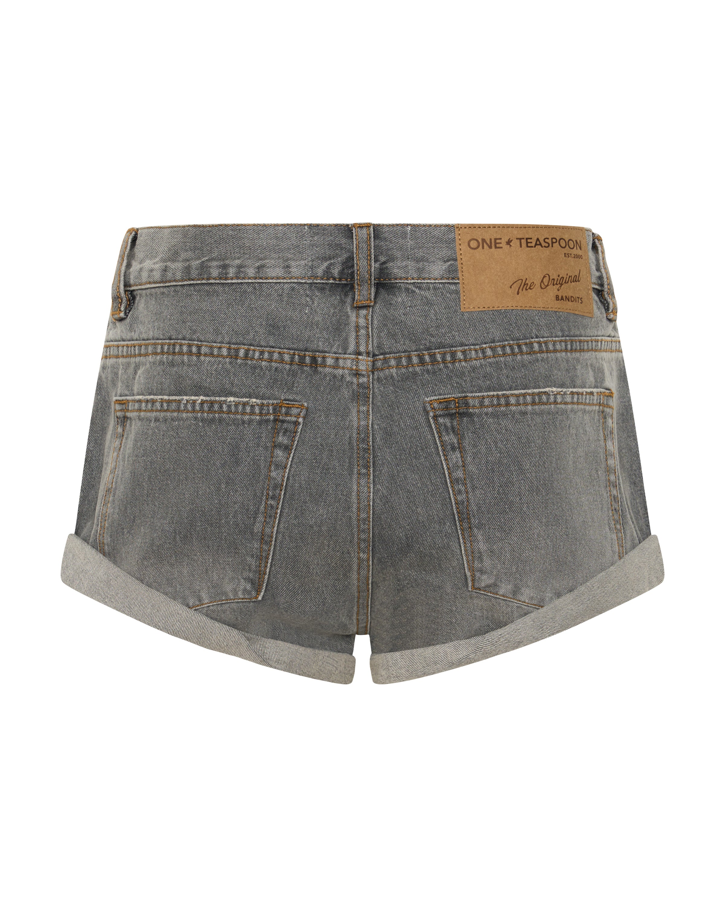 Bandits Low Waist Denim Shorts - Charcoal Black | One Teaspoon USA