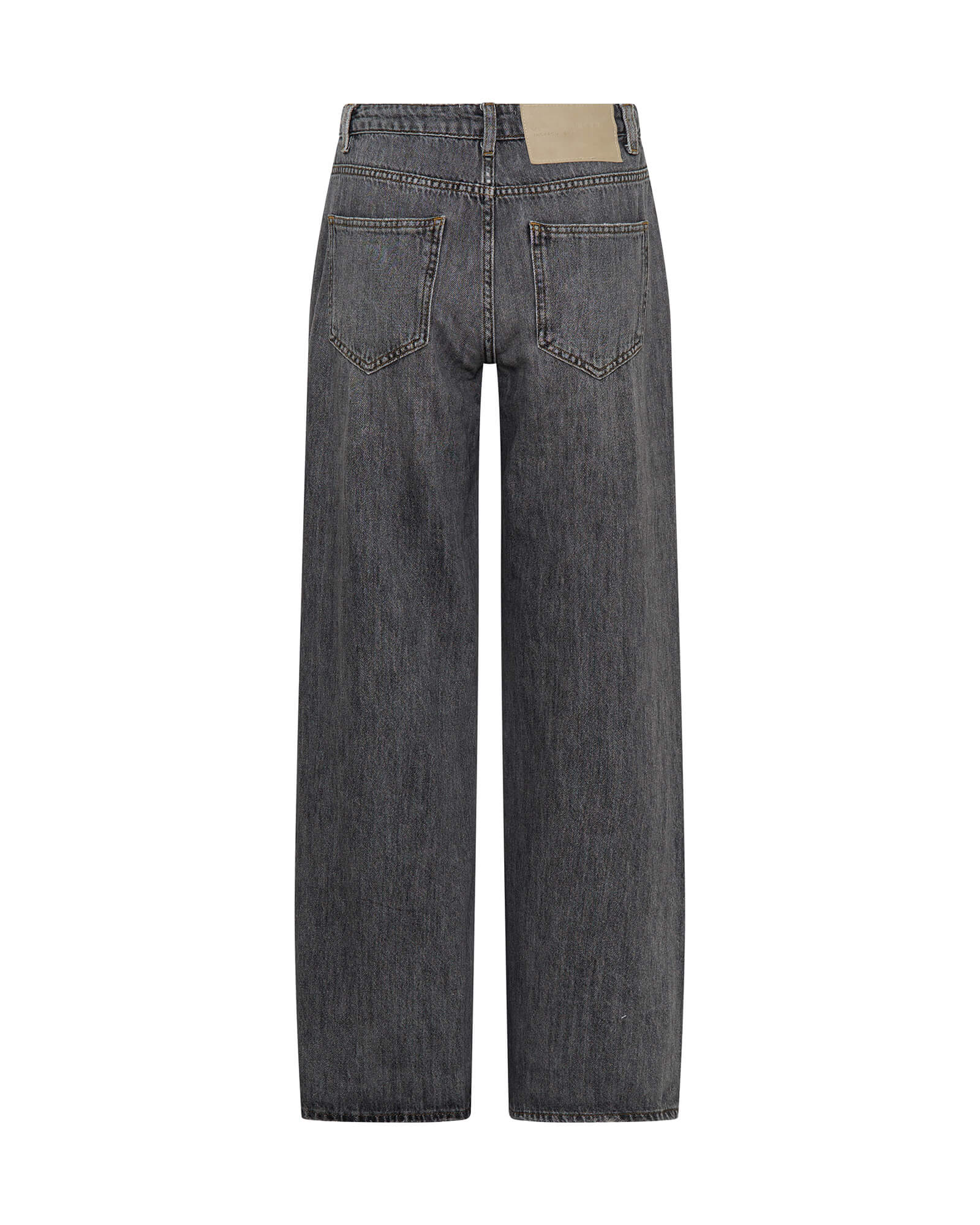 Jackson Mid Waist Wide Leg Denim Jeans - Charcoal Black