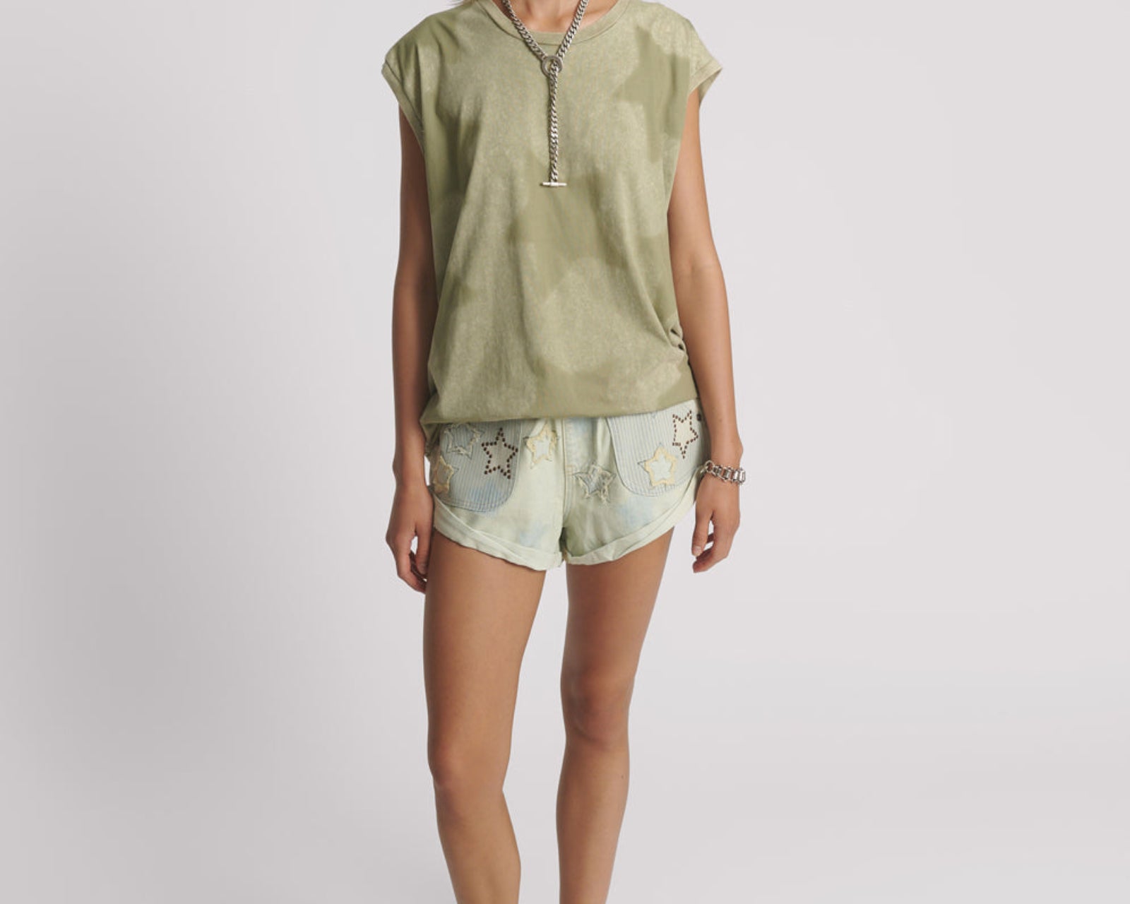 Hunters Elasticated Waist Boyfriend Denim Shorts - SUNDAE