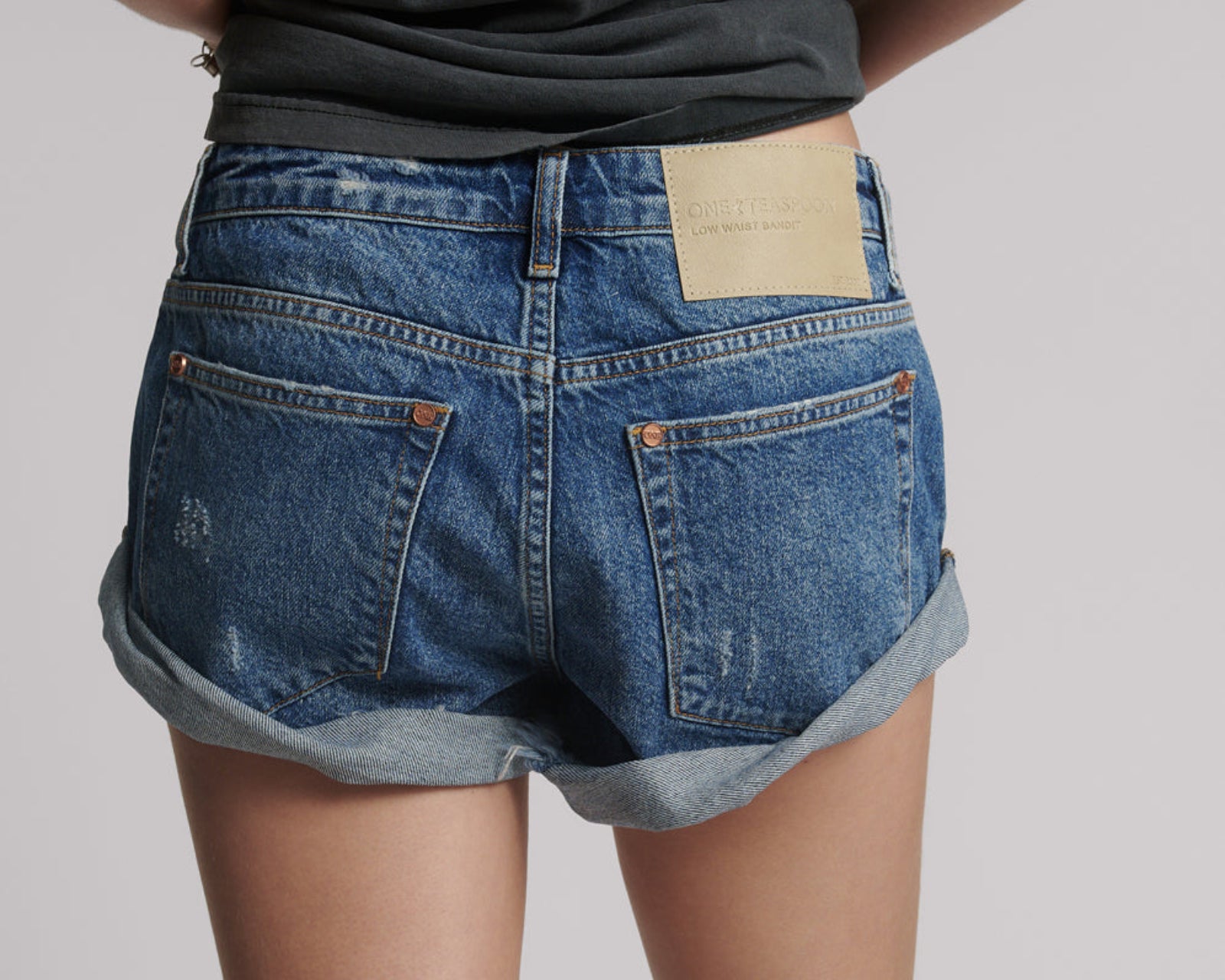 Bandits Low Waist Embellished Denim Shorts - Blue Thunder