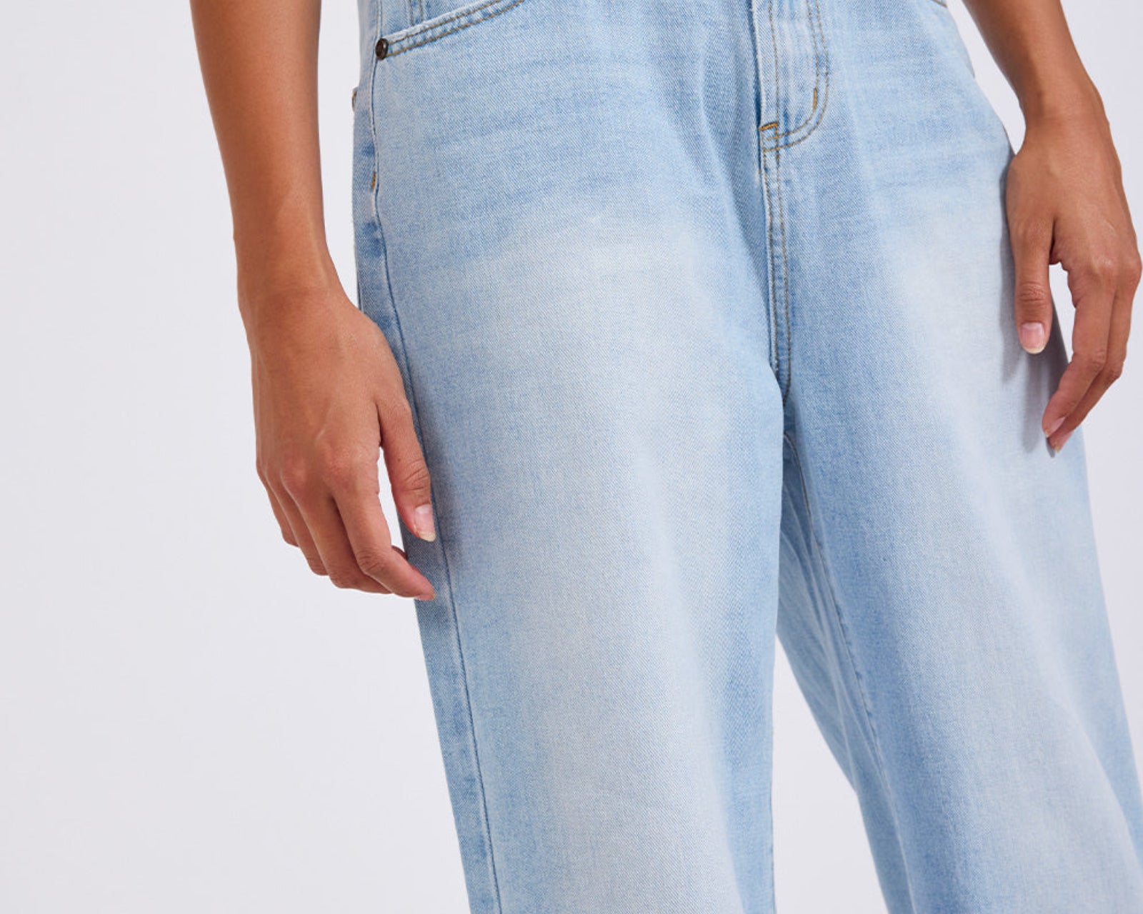 Love Machines Mid Waist Super Wide Leg Heartless Denim Jeans - Blue