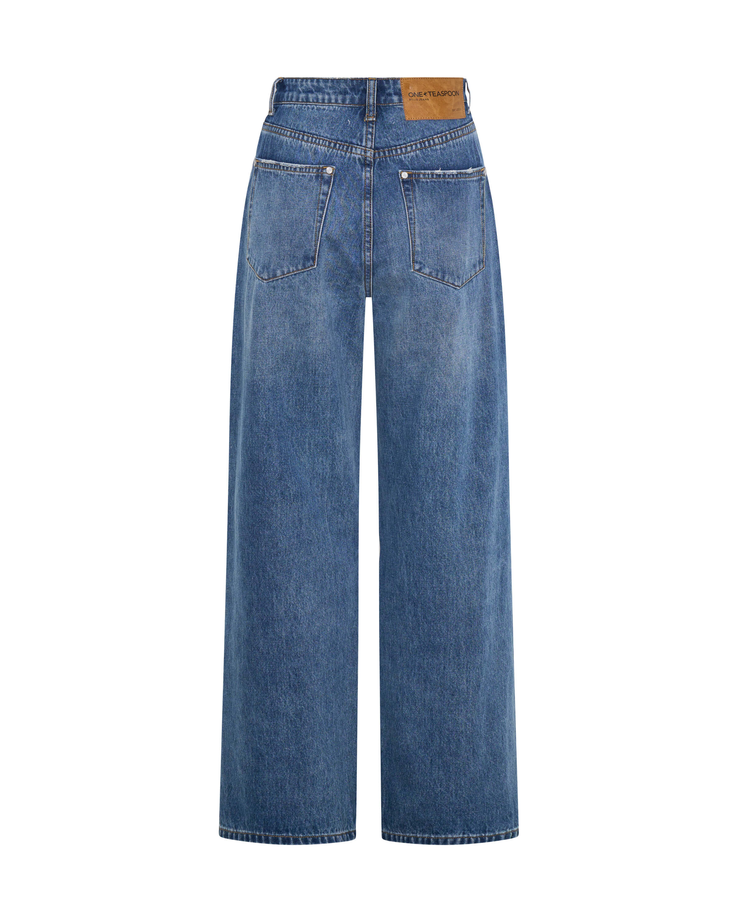 【One Teaspoon】Baxters ミッドウエスト・ワイドレッグデニム Baxters Mid Waist Wide Leg Denim Jeans - Blue Love | One
