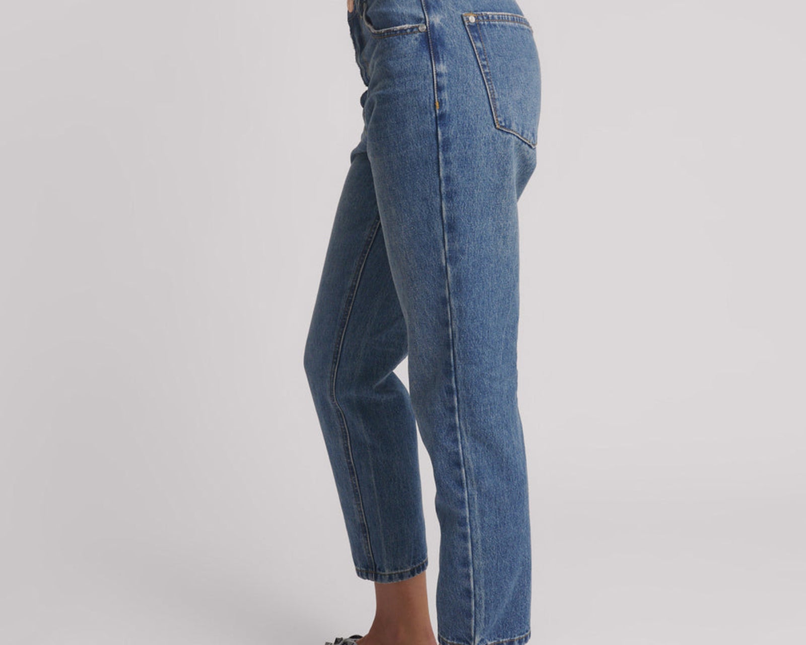 Slims High Waist Cropped Straight Slim Fit Denim Jeans - Blue Love