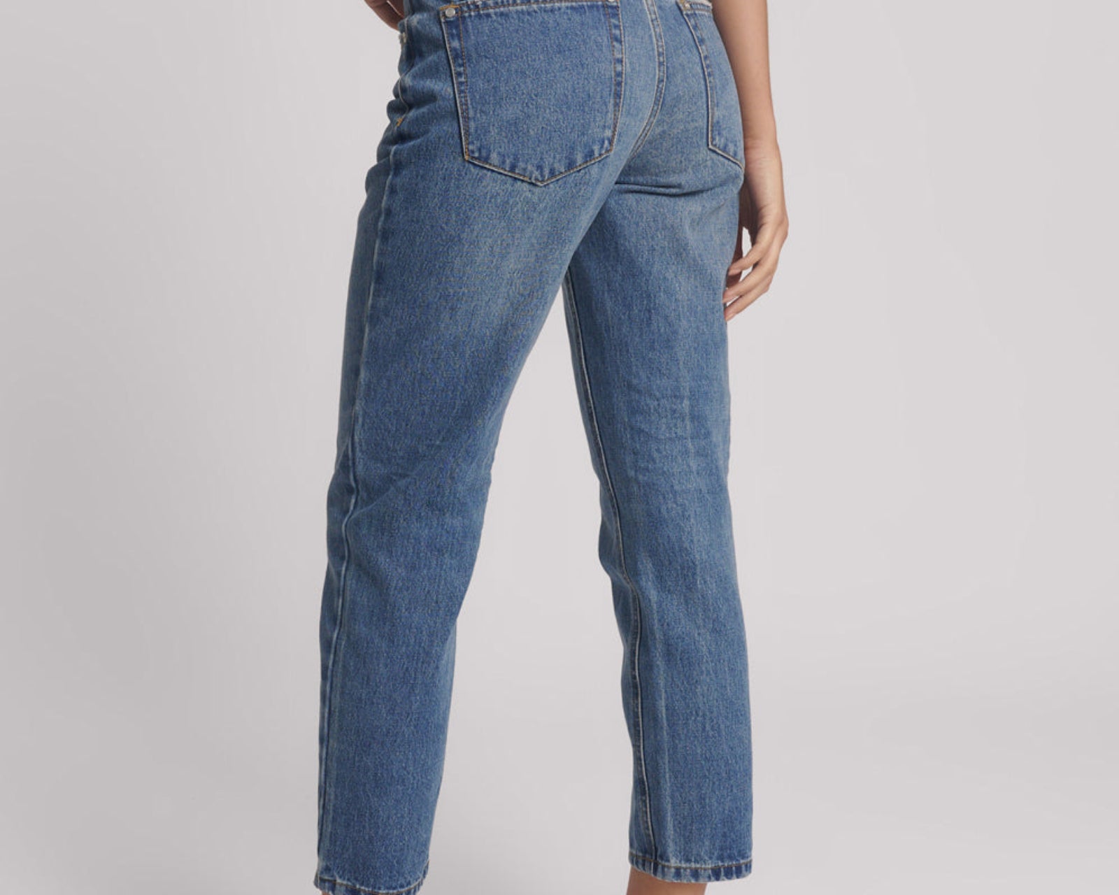 Slims High Waist Cropped Straight Slim Fit Denim Jeans - Blue Love
