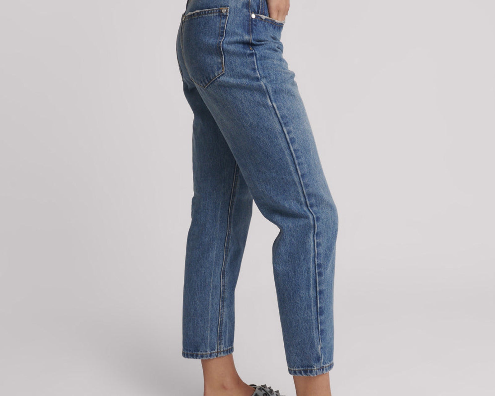 Slims High Waist Cropped Straight Slim Fit Denim Jeans - Blue Love
