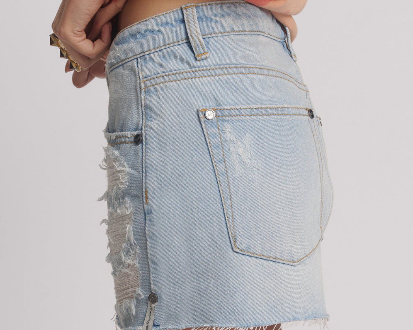 Sloane Low Waist Denim Mini Skirt - Cyber Blue