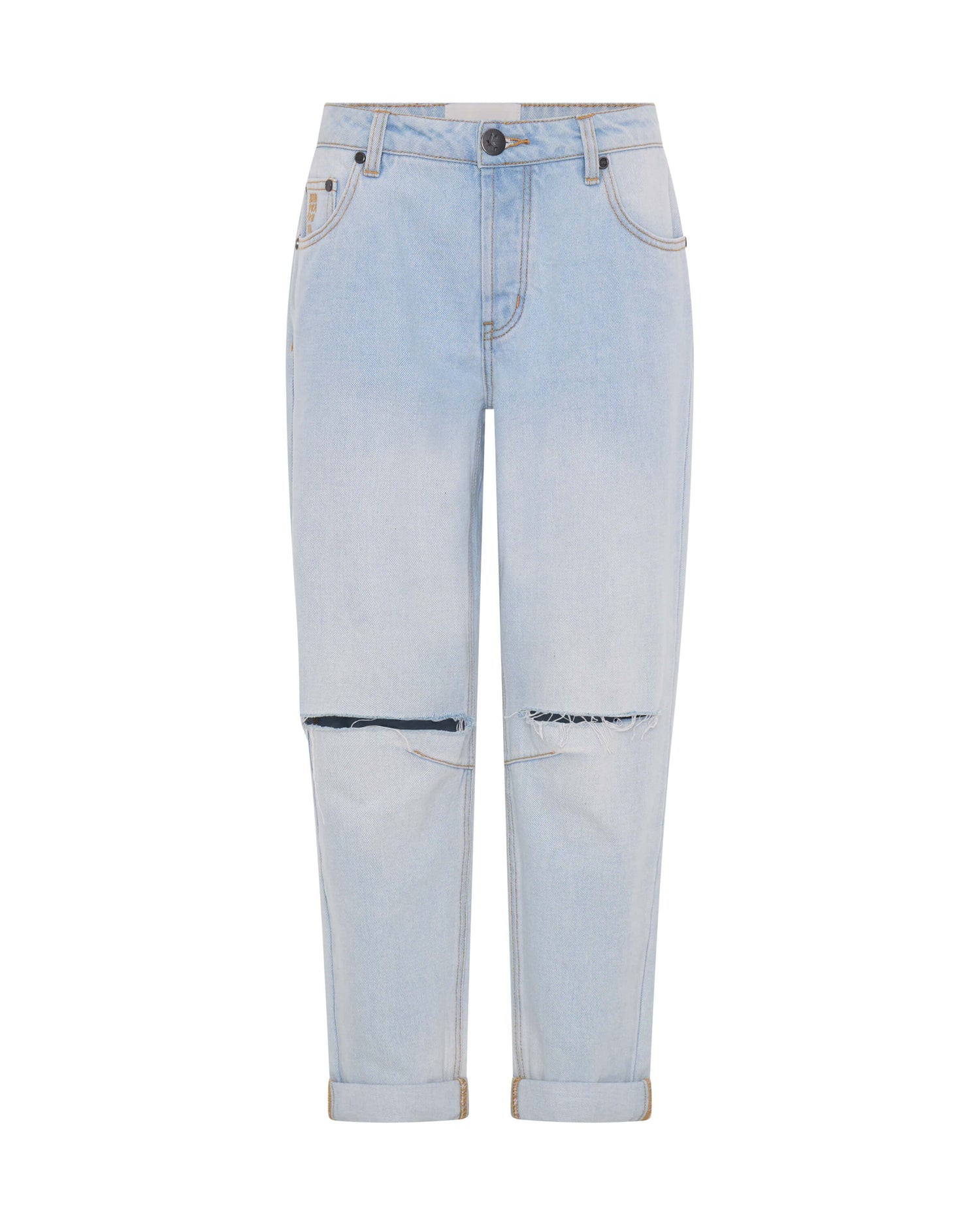 Saints Low Waist Boyfriend Denim Jeans - Cyber Blue