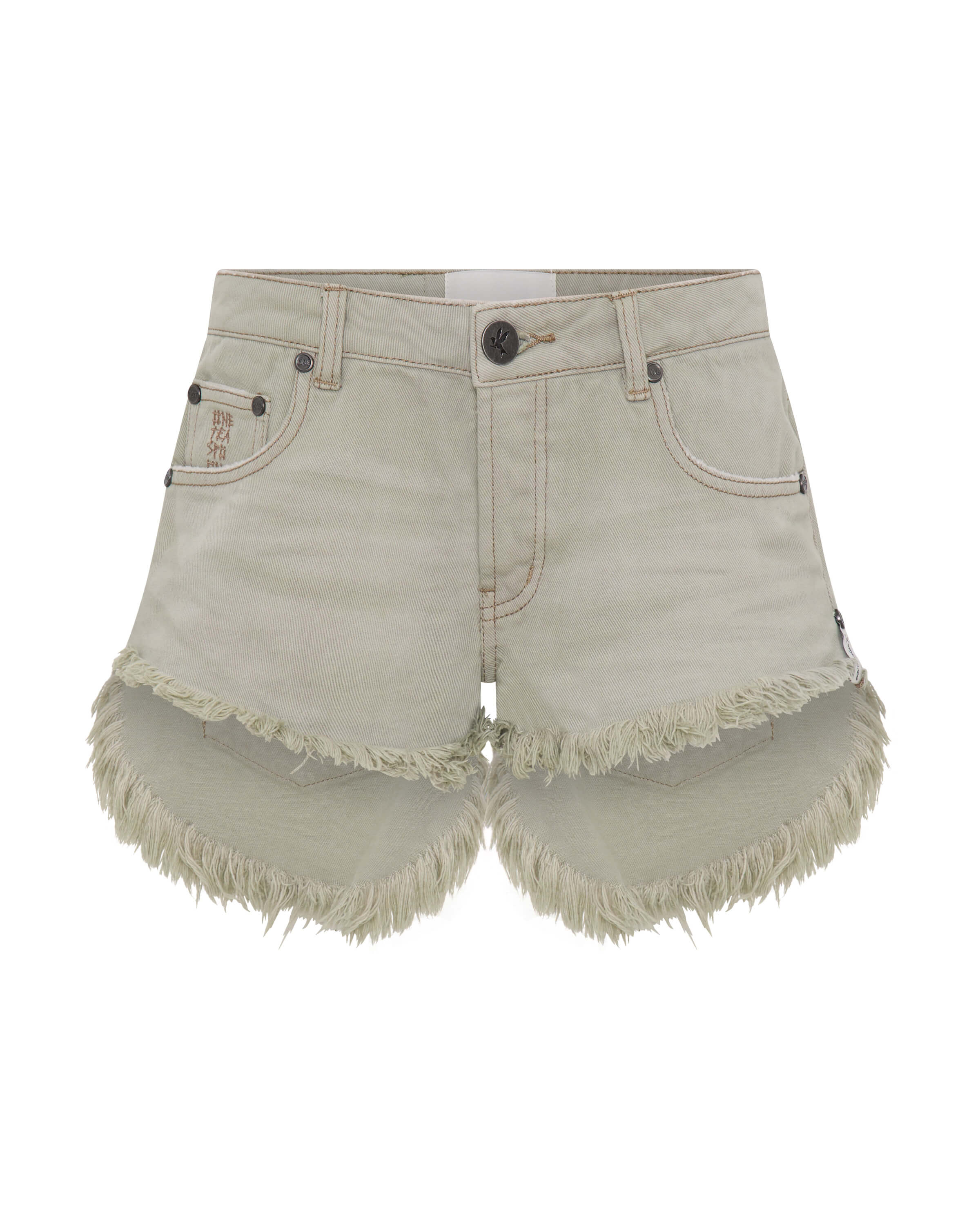 【ワンティースプーン】Bonitas ローウエスト・デニムショーツ Bonitas Low Waist Denim Shorts - Faded Khaki | One Teaspoon USA
