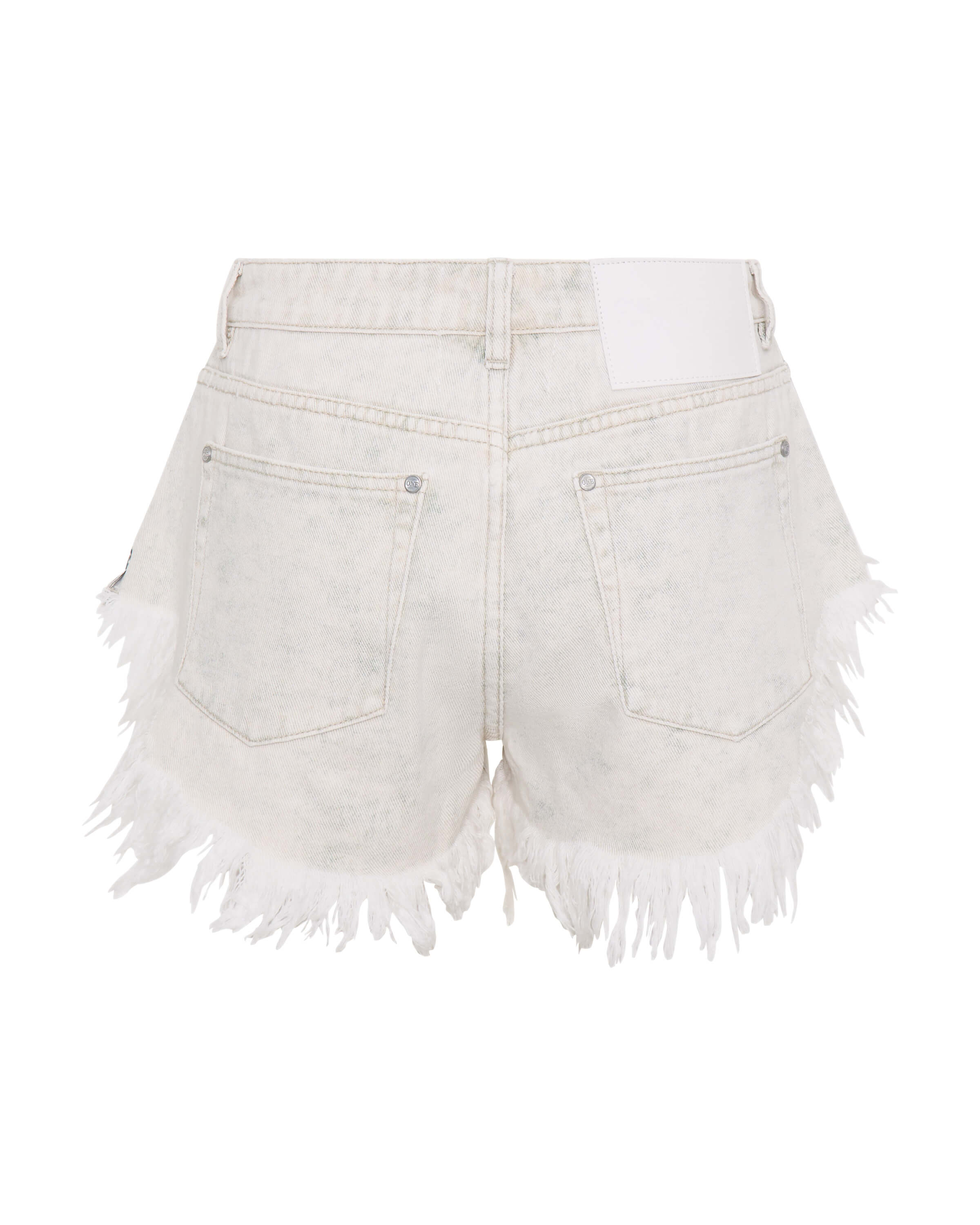 Rollers Low Waist Denim Shorts - Pebble White | One Teaspoon USA