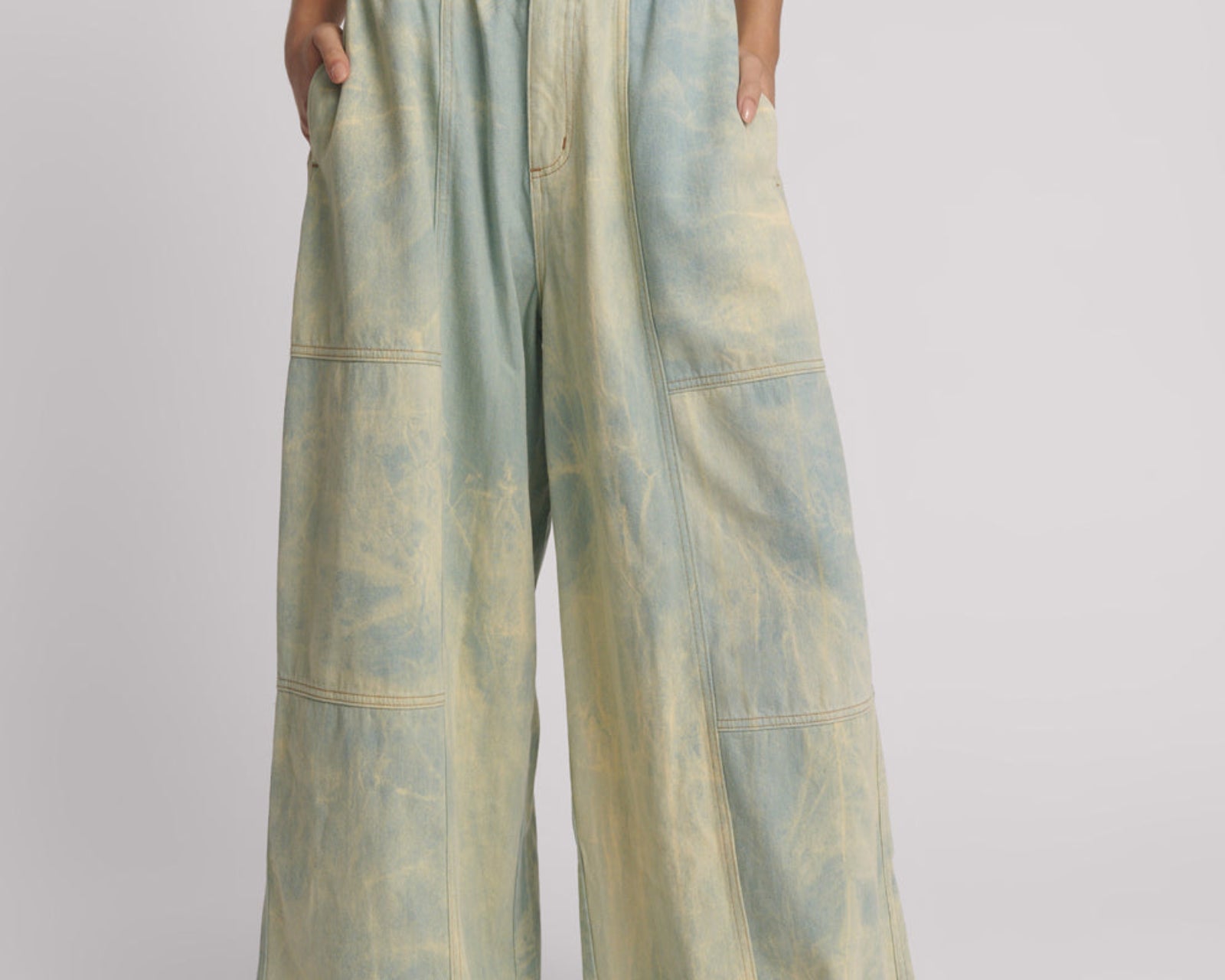 Palazzo Mid Waist Denim Jeans