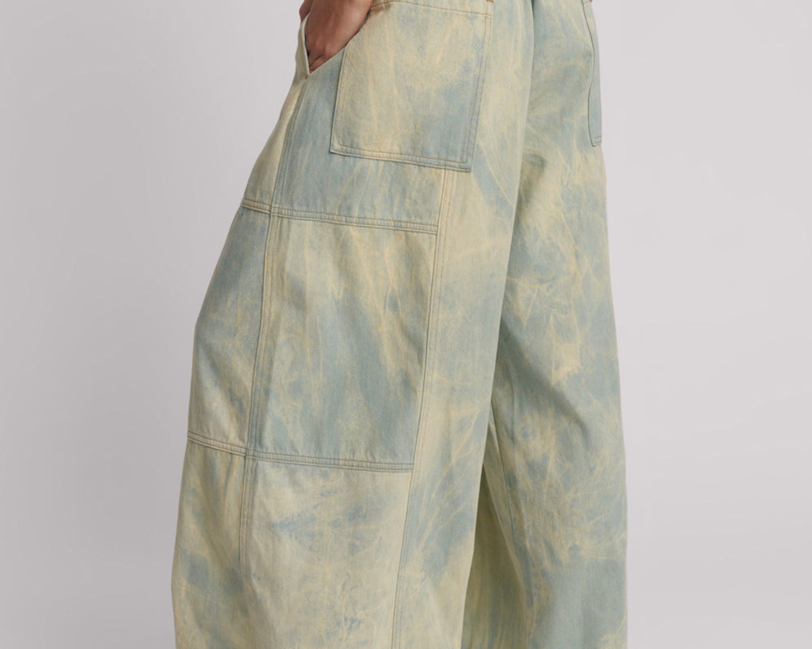 Palazzo Mid Waist Denim Jeans