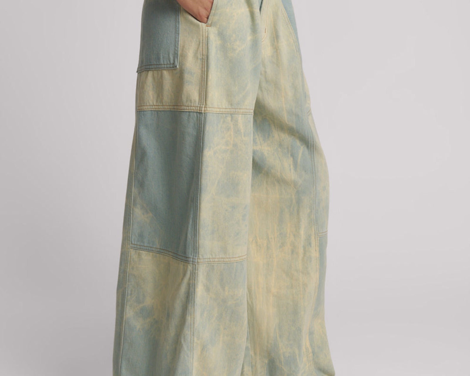 Palazzo Mid Waist Denim Jeans