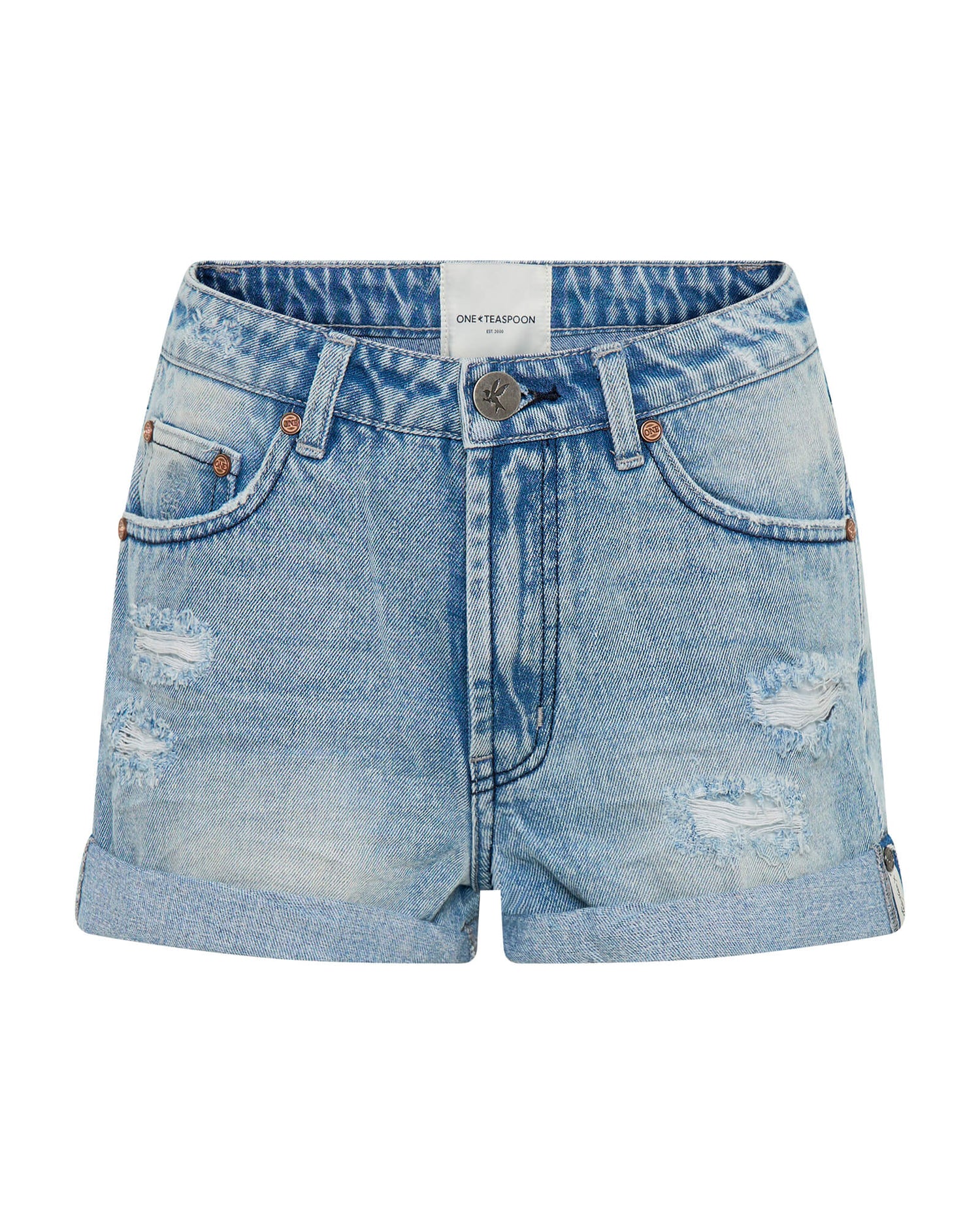 Women's High Waist Bandits Bandits High Waist Messed Up Denim Shorts - Salty Dog Blue