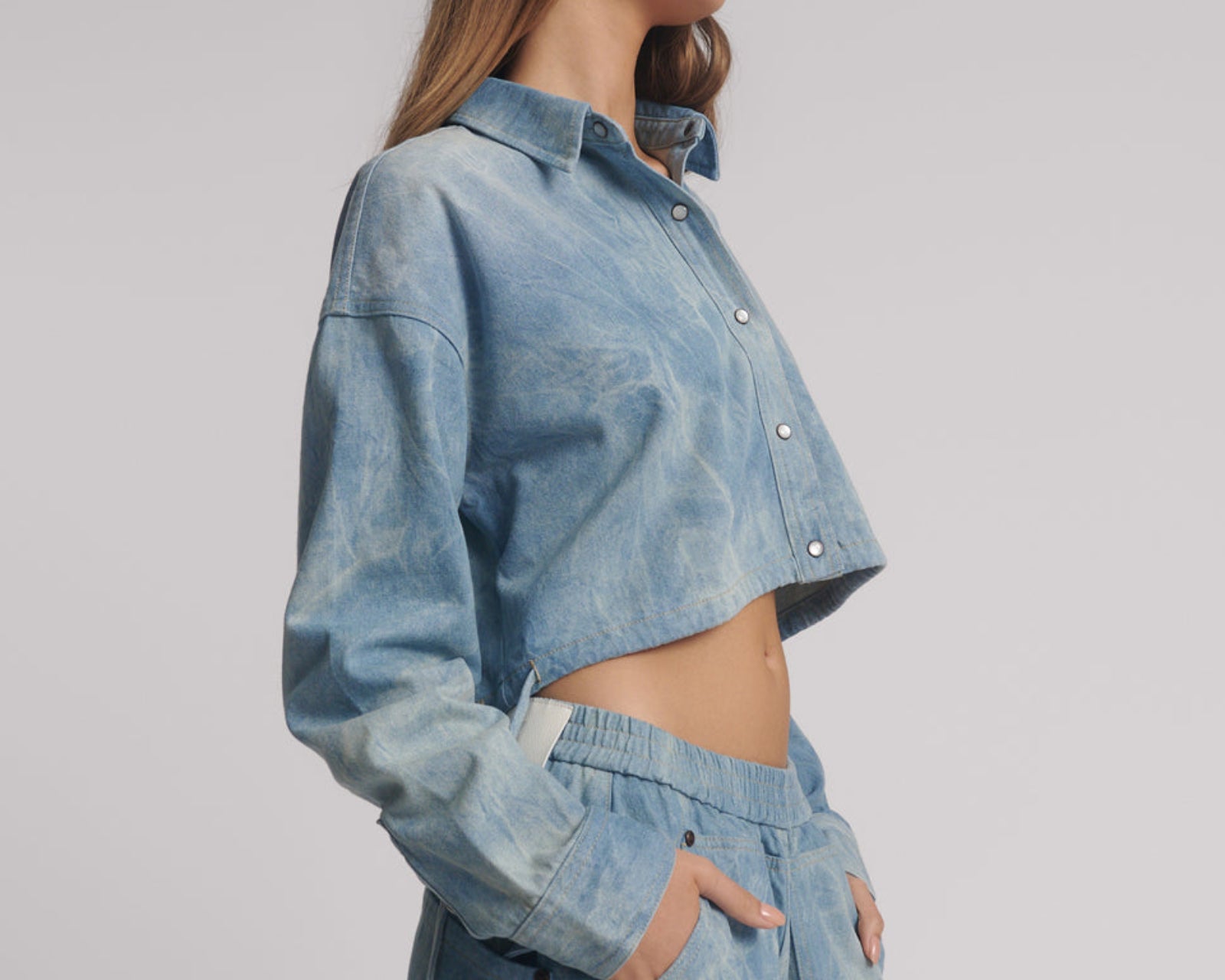 Denim Bubble Shirt - Cloudy Blue