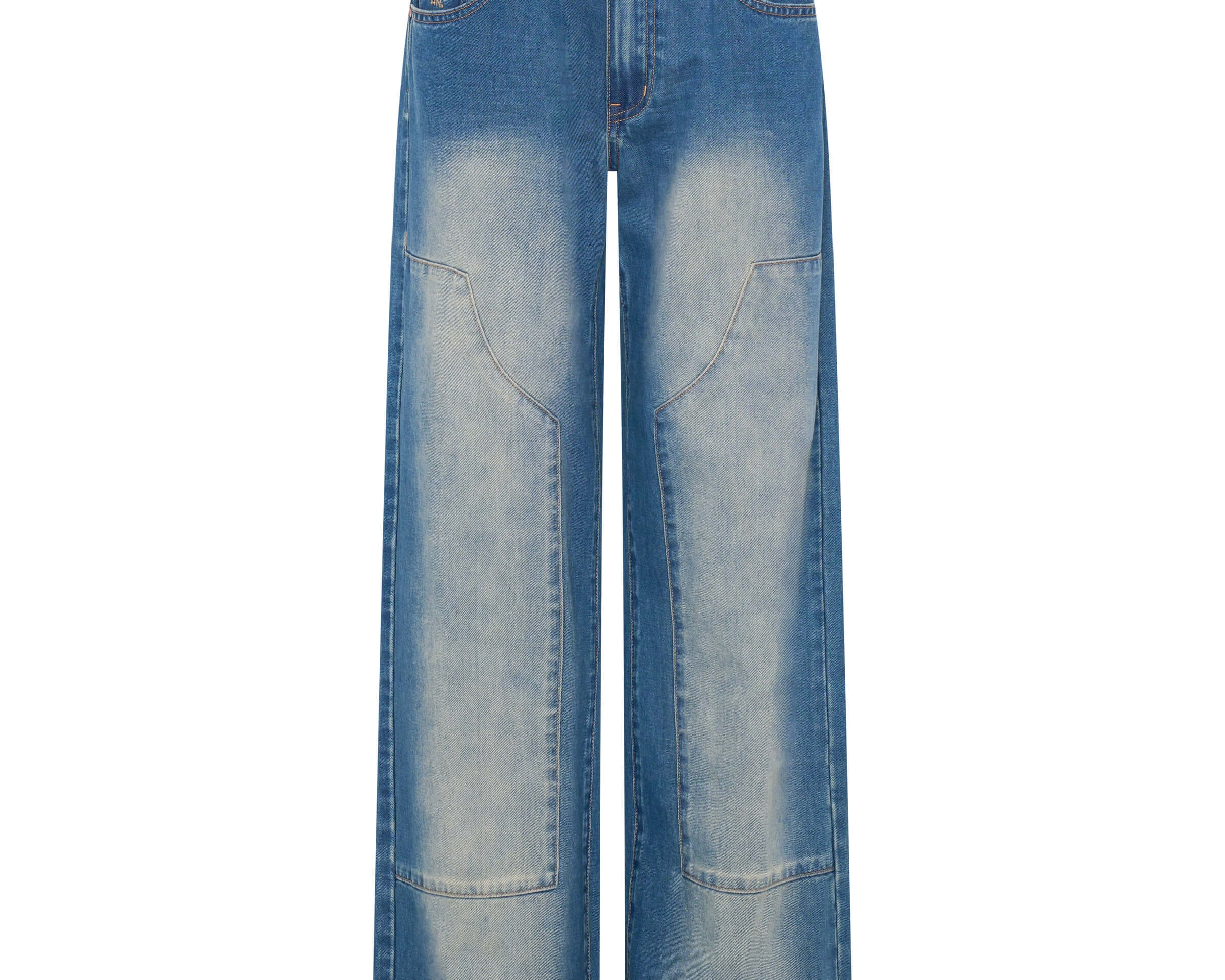 Jackson Mid Waist Wide Leg Denim Jeans - Blue Ranch