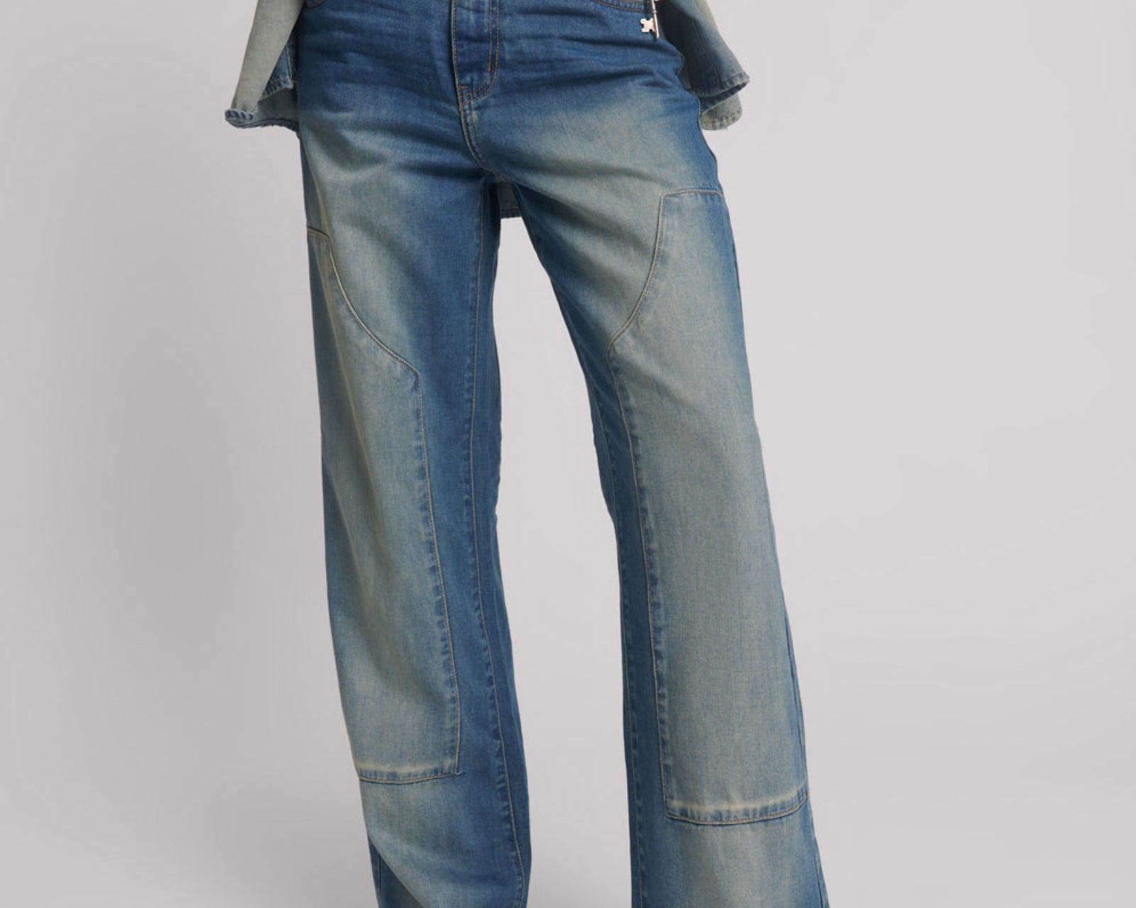 Jackson Mid Waist Wide Leg Denim Jeans - Blue Ranch
