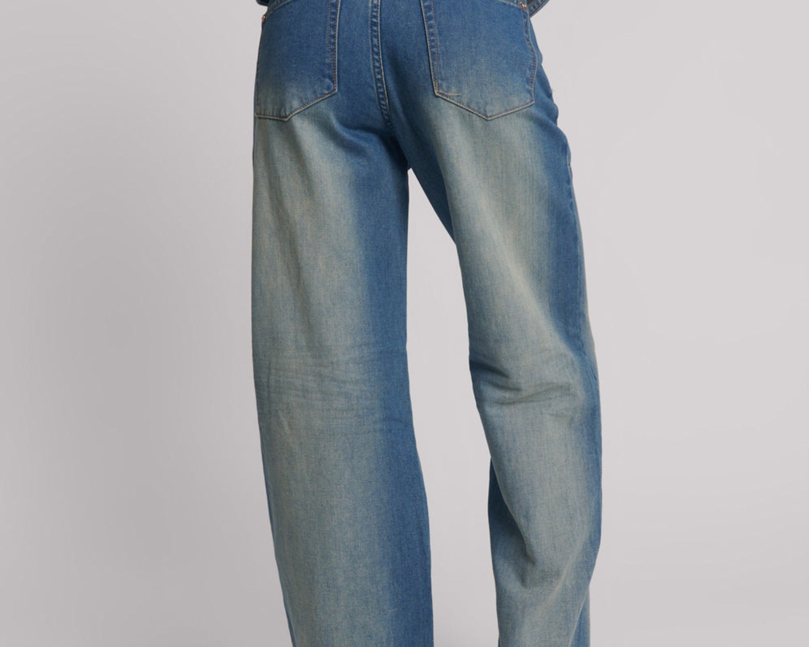 Jackson Mid Waist Wide Leg Denim Jeans - Blue Ranch