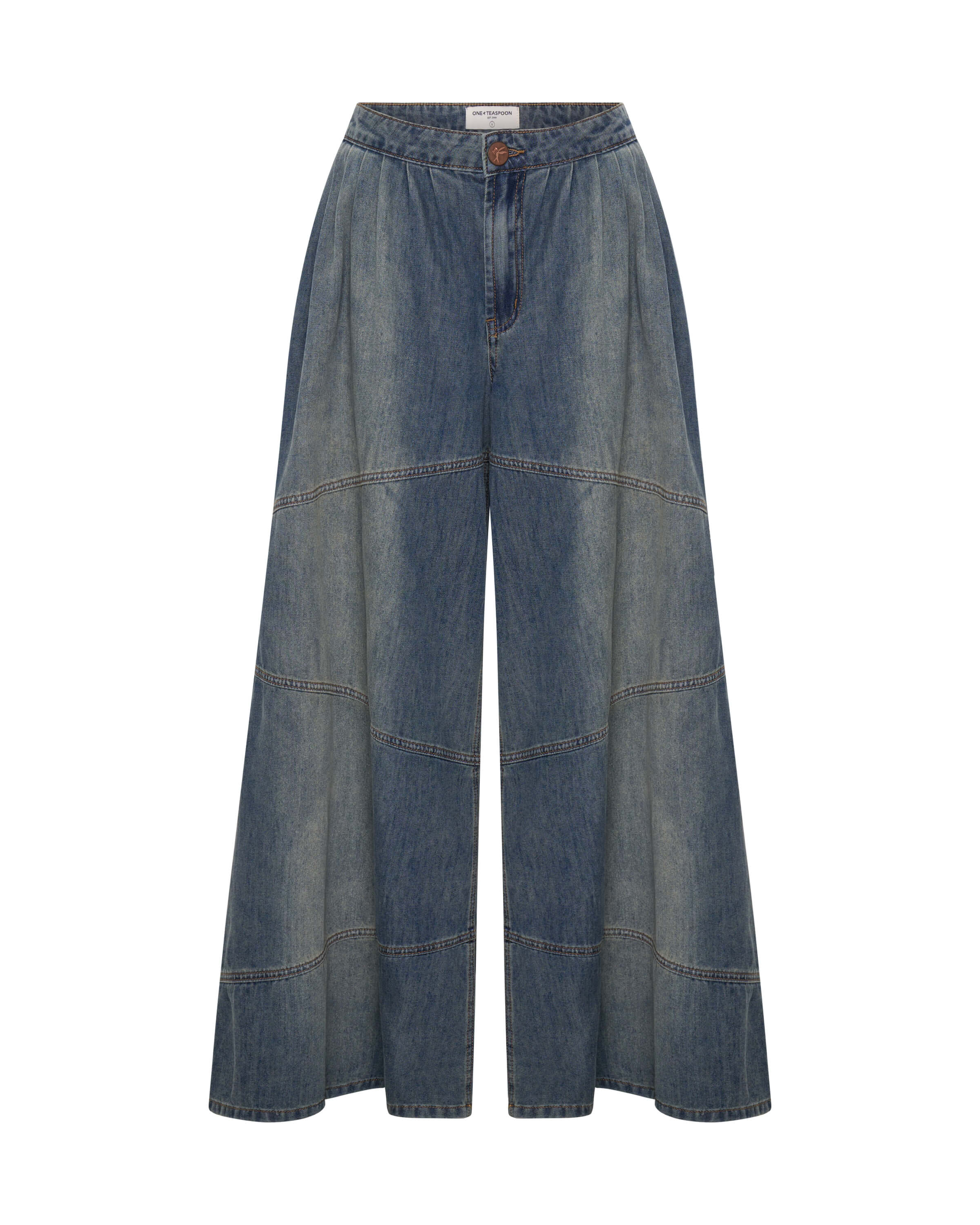 【OneTeaSpoon】LOW WAIST WIDE LEG DENIM One Teaspoon Low Riders Low Waist Wide Leg Jeans in Black