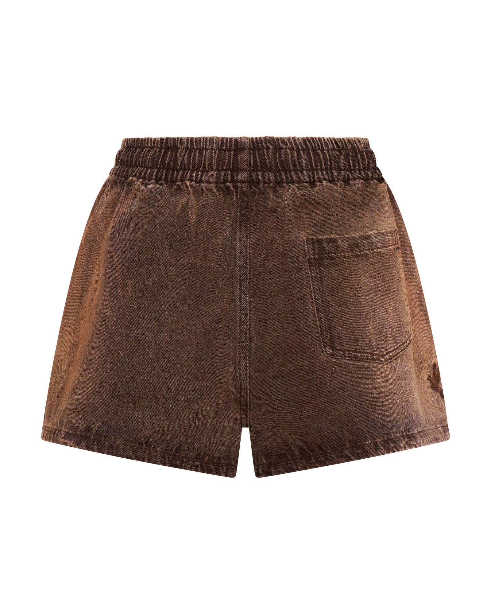 Boxer Drawstring Waist Denim Shorts - Ranch Brown | One Teaspoon USA