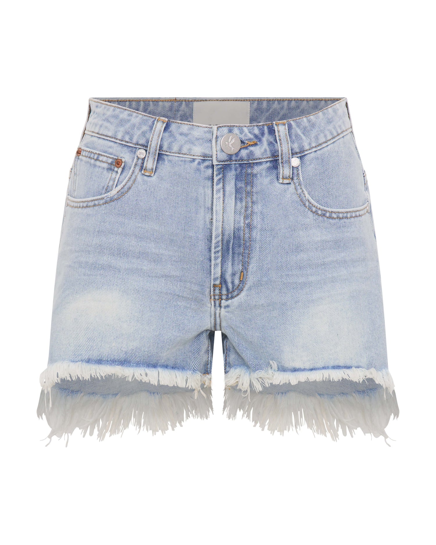 Hawks High Waist Denim Shorts - Soft Blue