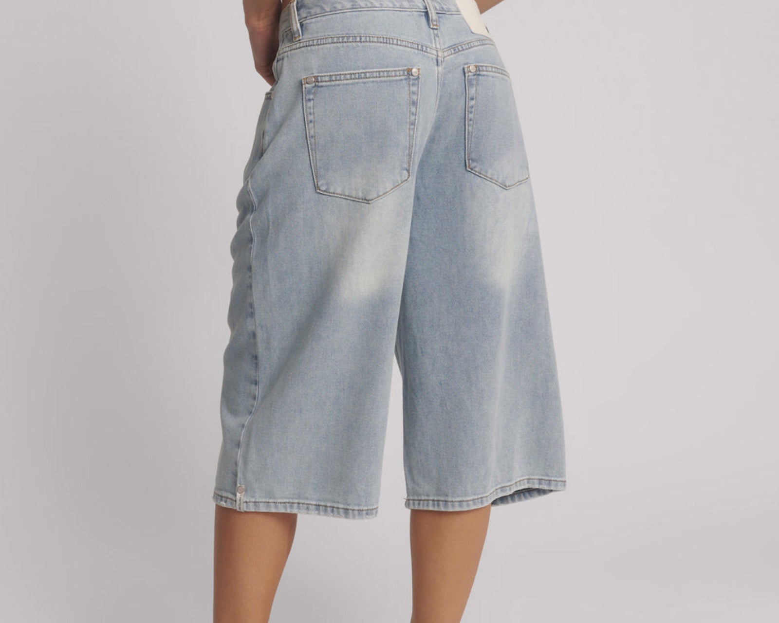 Beastie Low Waist Wide Leg Denim Jorts
