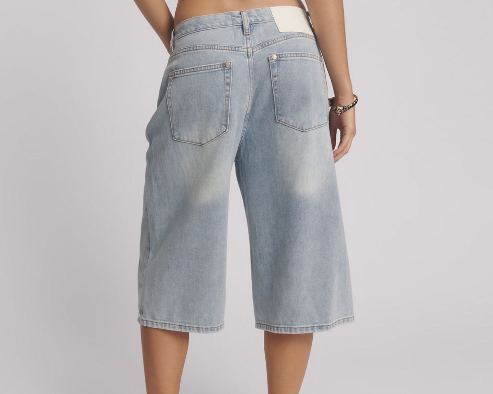 Beastie Low Waist Wide Leg Denim Jorts